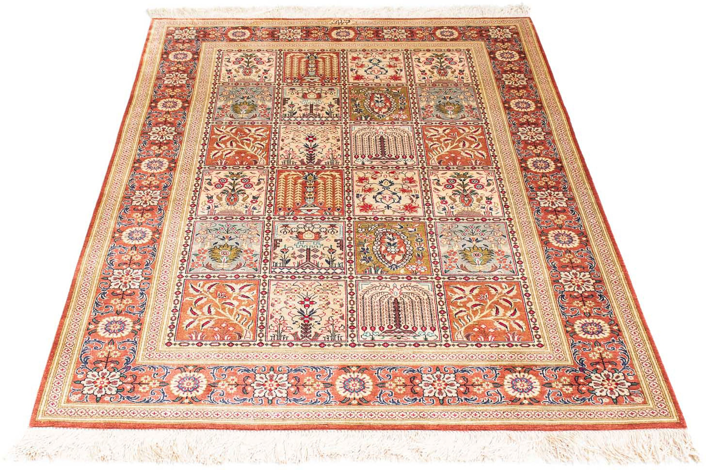 Image of morgenland Orientteppich »Perser - Ghom - 150 x 100 cm - mehrfarbig«, rechteckig, 10 mm Höhe, Wohnzimmer, Handgeknüpft, Einzelstück mit Zertifikat bei Ackermann Versand Schweiz