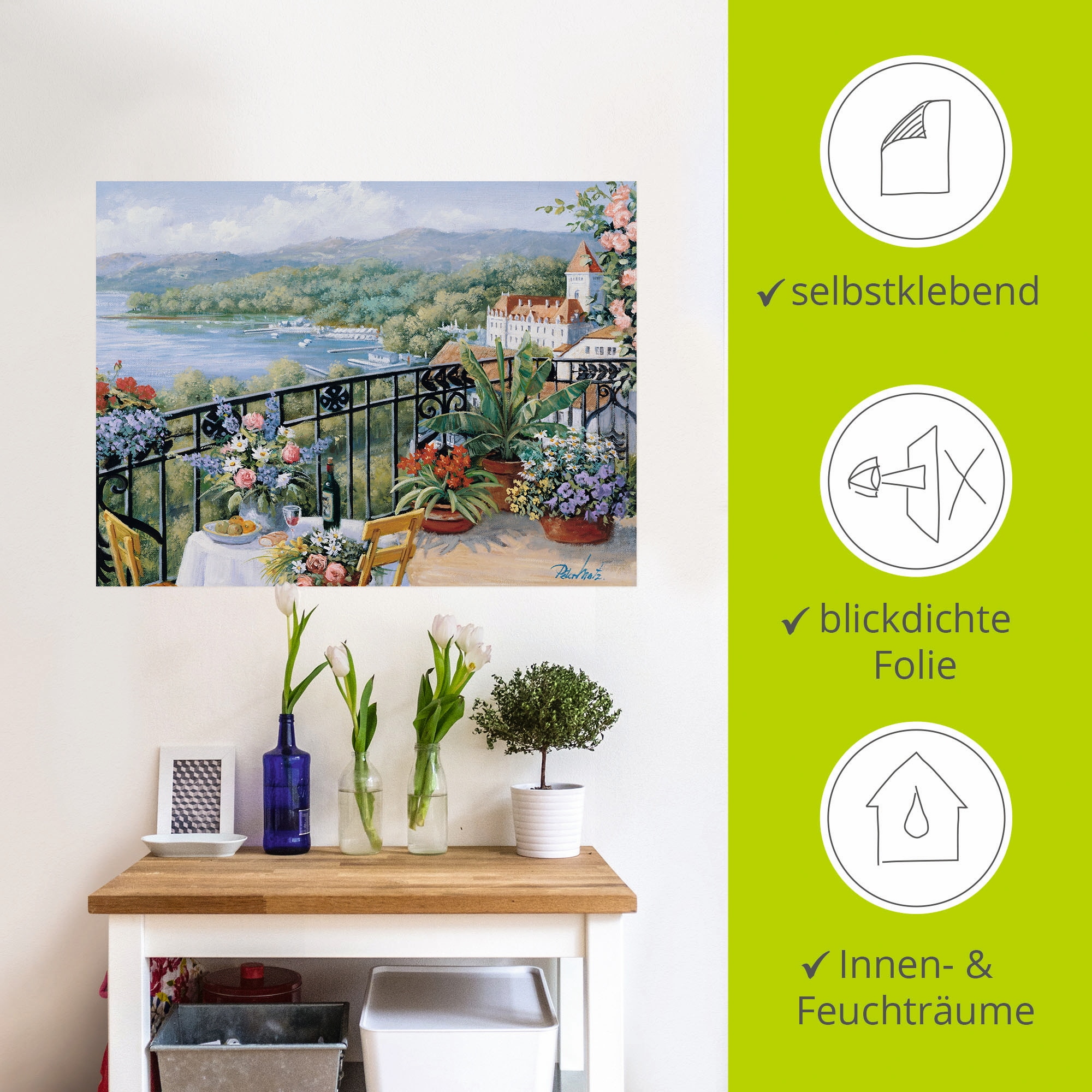 Artland Wandfolie »Unvergessliche Aussicht«, Garten, (1 St.), selbstklebend