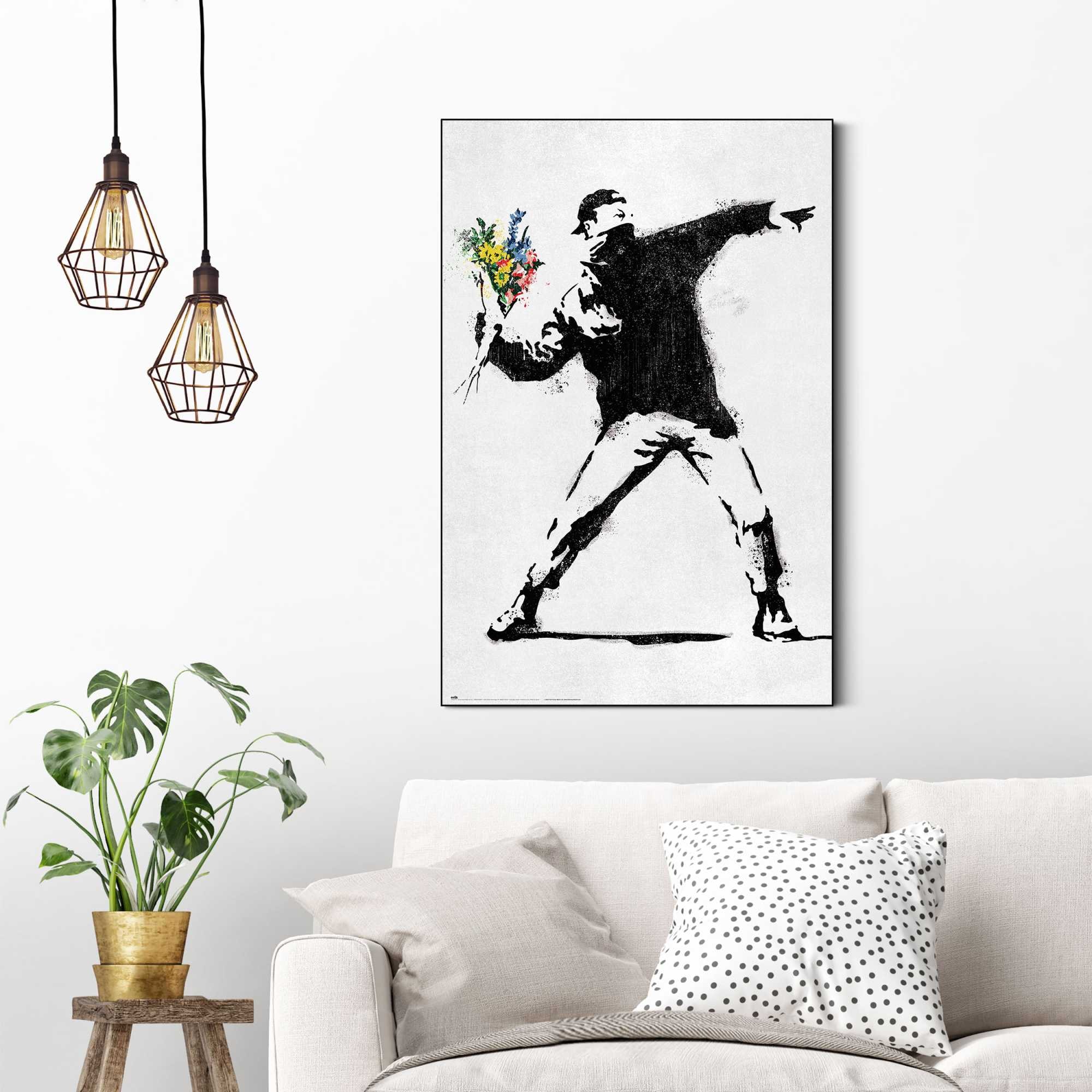 Image of Reinders Wandbild "Banksy - flower bomber"