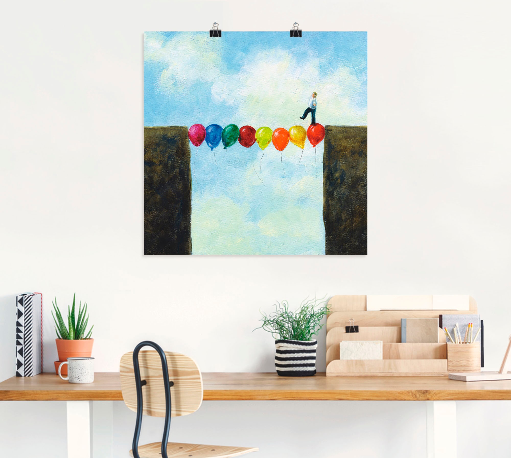 Artland Wandbild »Eine Brücke schlagen«, Mann, (1 St.), als Leinwandbild, Poster in verschied. Grössen