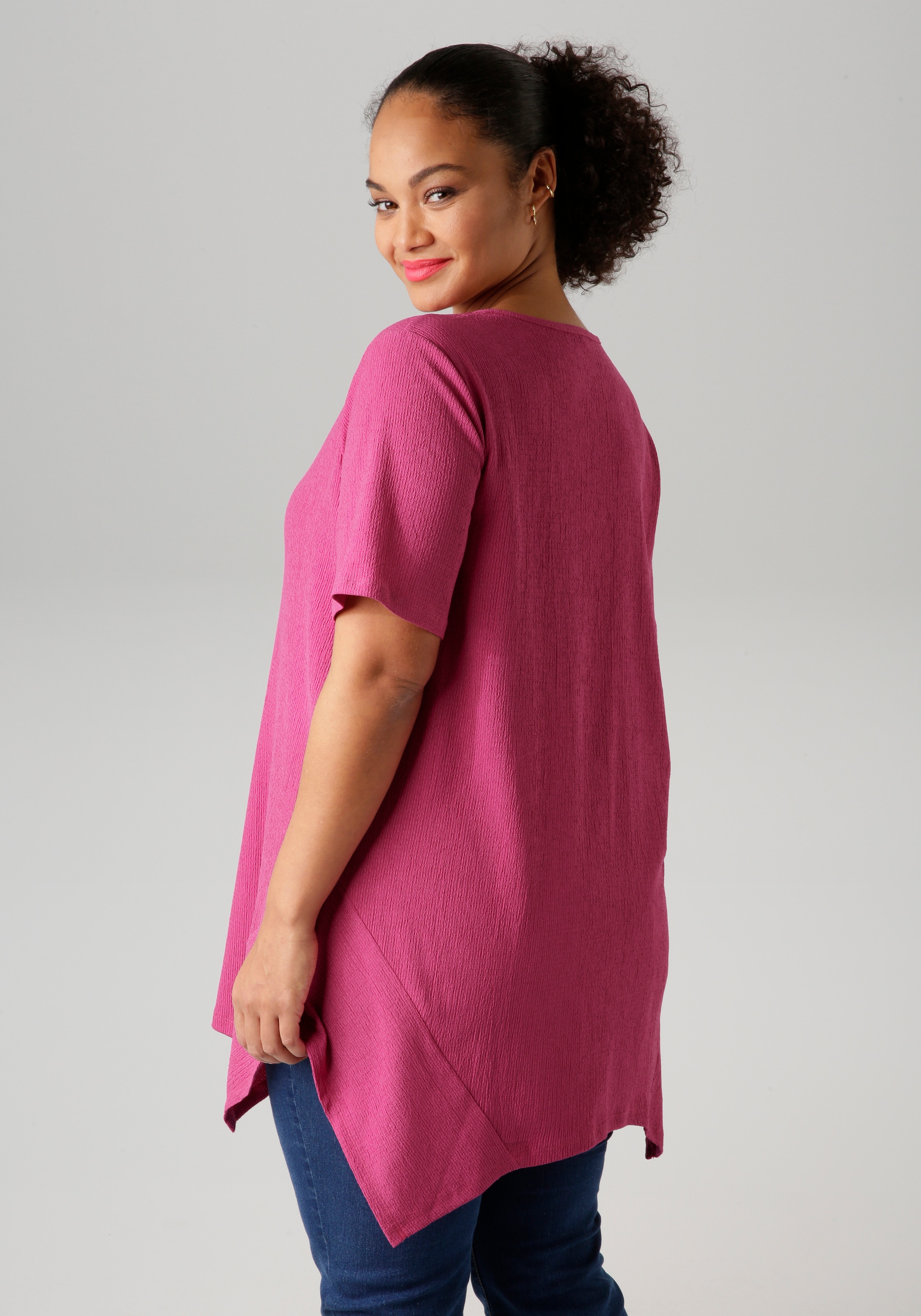 Aniston PLUS Blusenshirt, mit dezenter Streifenlook Struktur