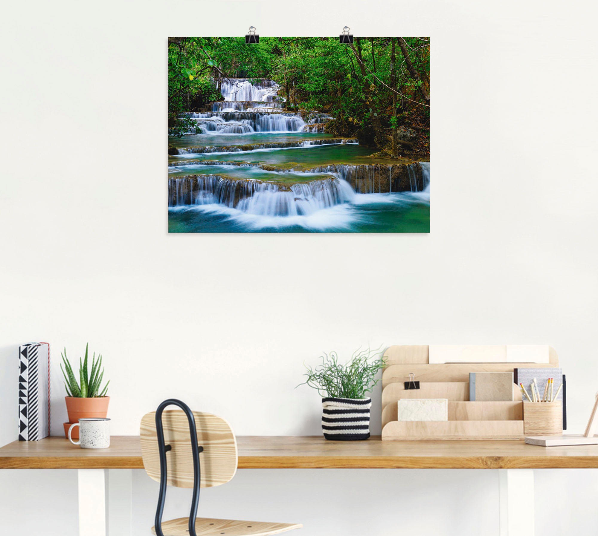 Artland Wandbild »Tiefen Wald Wasserfall«, Gewässer, (1 St.), als Leinwandbild, Poster, Wandaufkleber in verschied. Grössen
