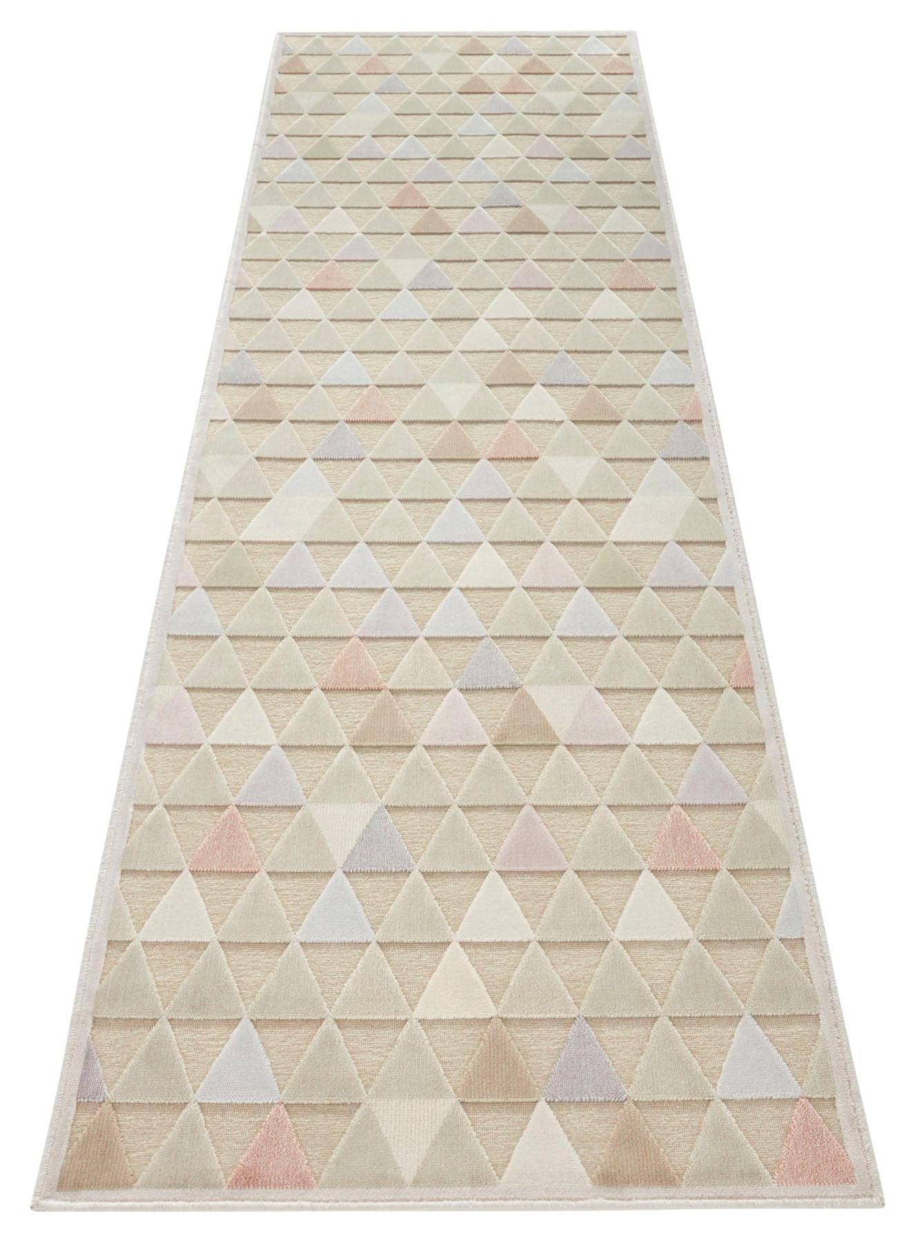 Image of ELLE DECORATION Läufer »Aisne«, rechteckig, 8 mm Höhe, Kurzflor, weicher Velour, Dreieck Muster, Hoch-Tief Struktur Optik, Wohnzimmer, Schlafzimmer, Robust, Pflegeleicht bei Ackermann Versand Schweiz