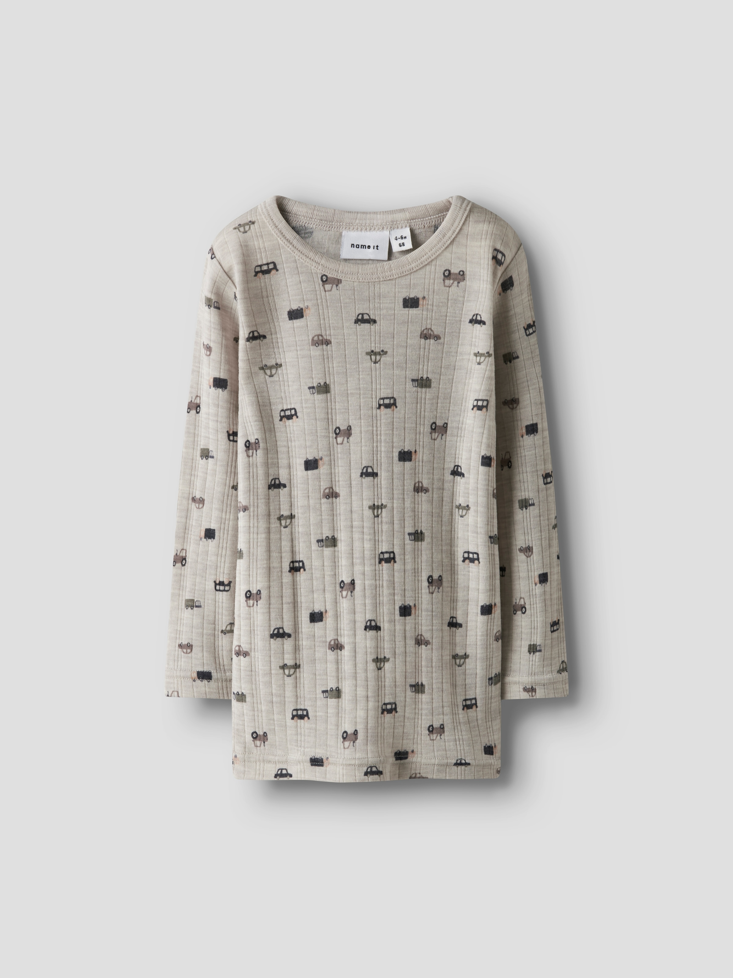 Name It Langarmshirt »NMMWANG WOOL NEEDLE LS TOP NOOS«, aus reiner Merinowolle