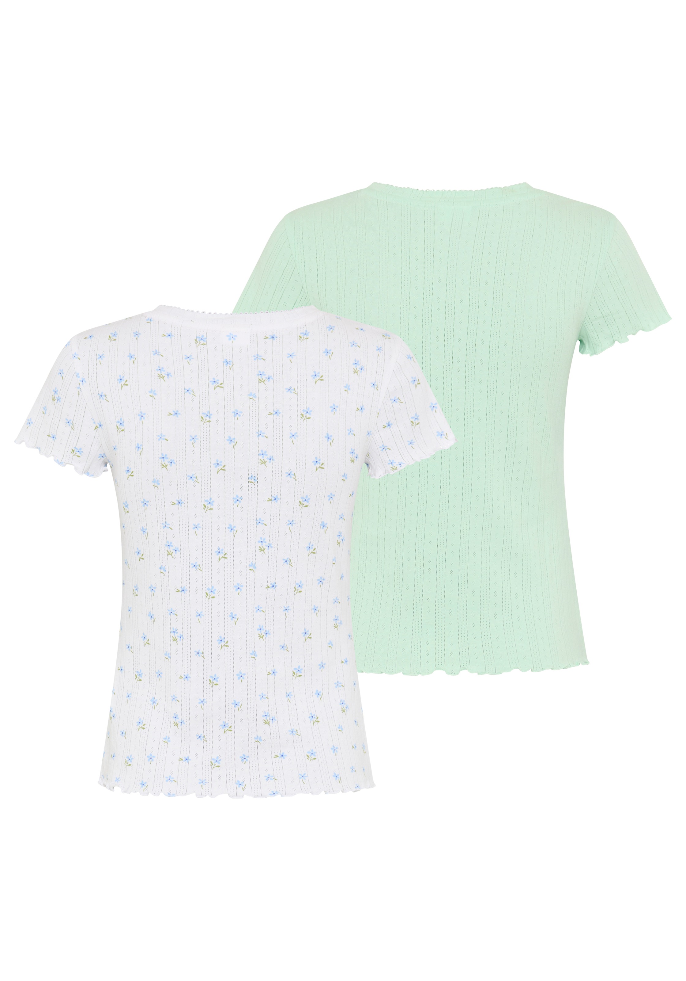 KangaROOS T-Shirt figurbetonte Passform, Kurzarm, V-Ausschnitt mit Blende