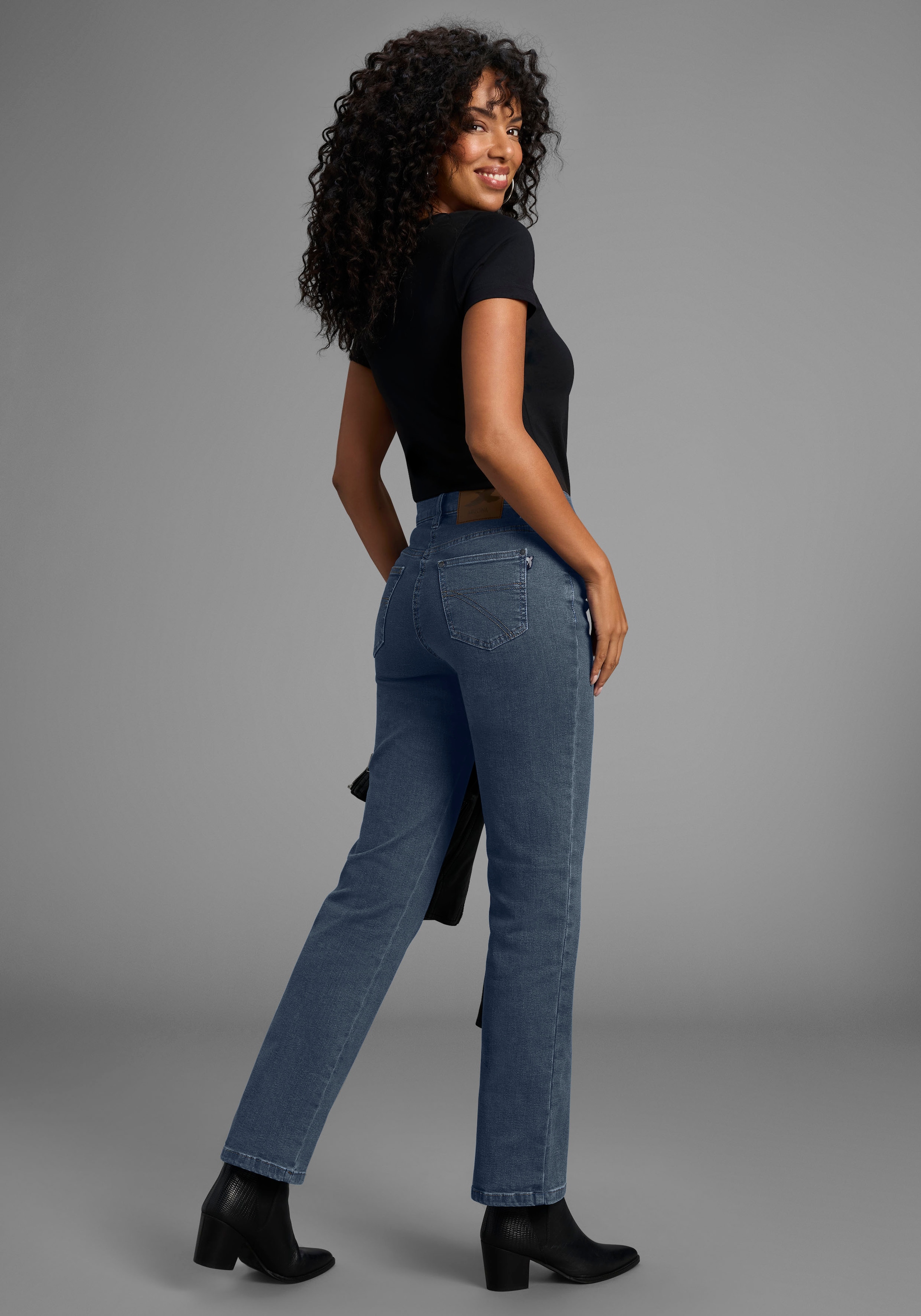 Arizona Jeans droit »Annett« bequeme Passform,  5-Pocket-Style,  hohe Taille