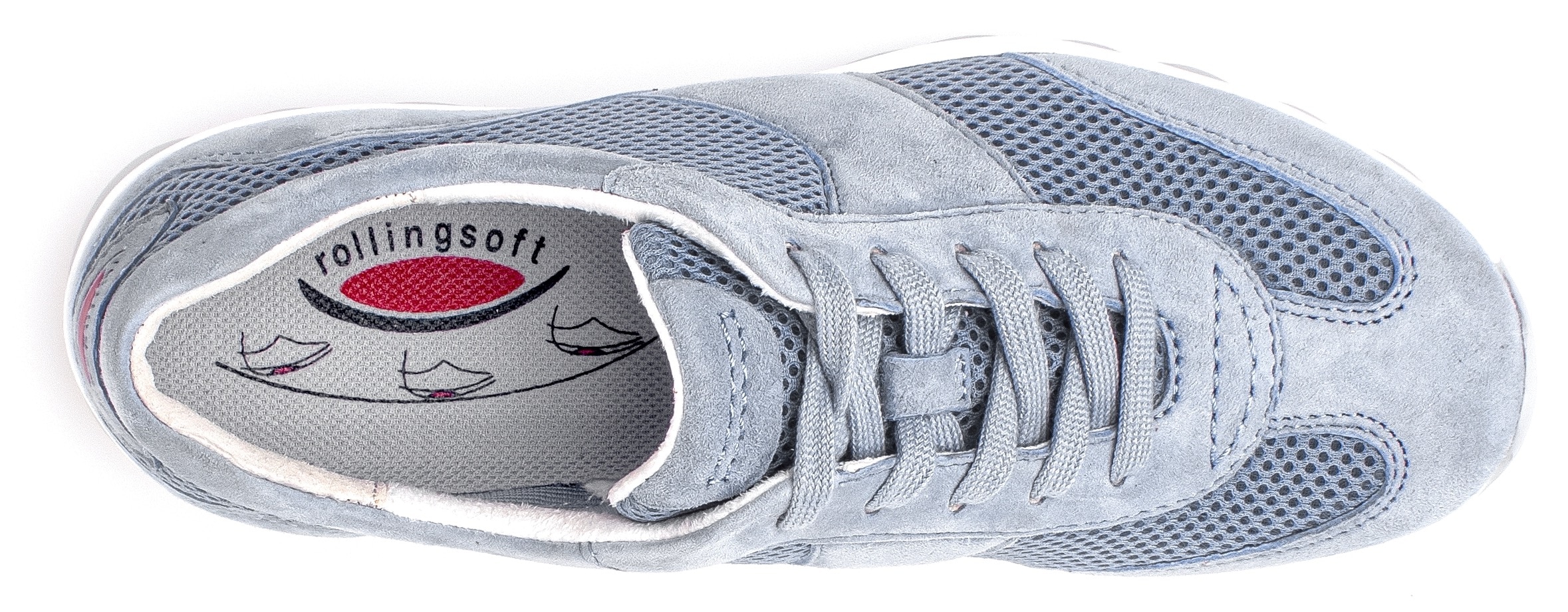 Gabor Rollingsoft Keilsneaker, Freizeitschuh, Halbschuh, Schnürschuh mit OPTIFIT-Wechselfussbett
