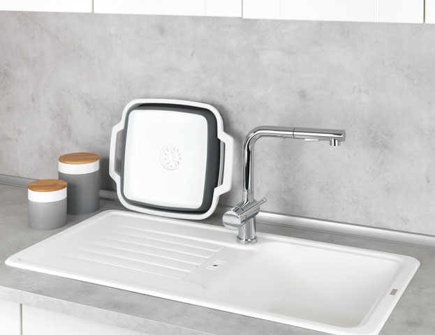 WENKO Waschschüssel »Modell Sira« faltbare Spülschüssel mit Henkeln, ideal für Zuhause und Camping, 8 L