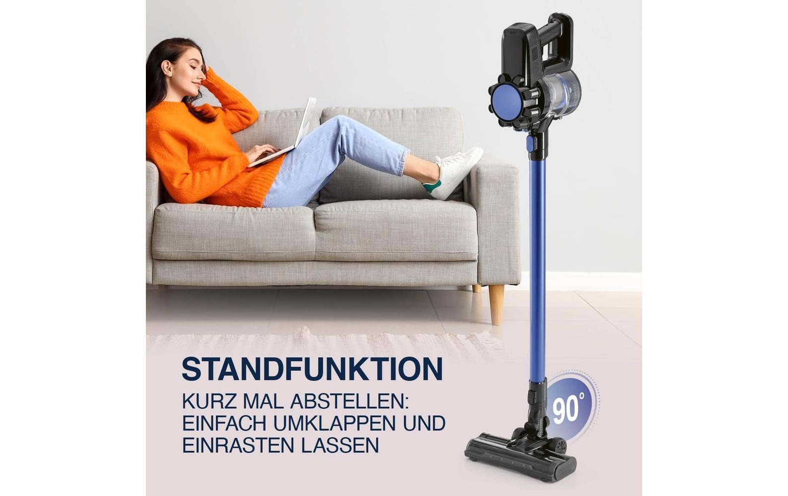 CLEANmaxx Aspirateur à main et à manche sans fil »CLEANmaxx Akku-Hand- und Stielsauger Blau/Schwarz«