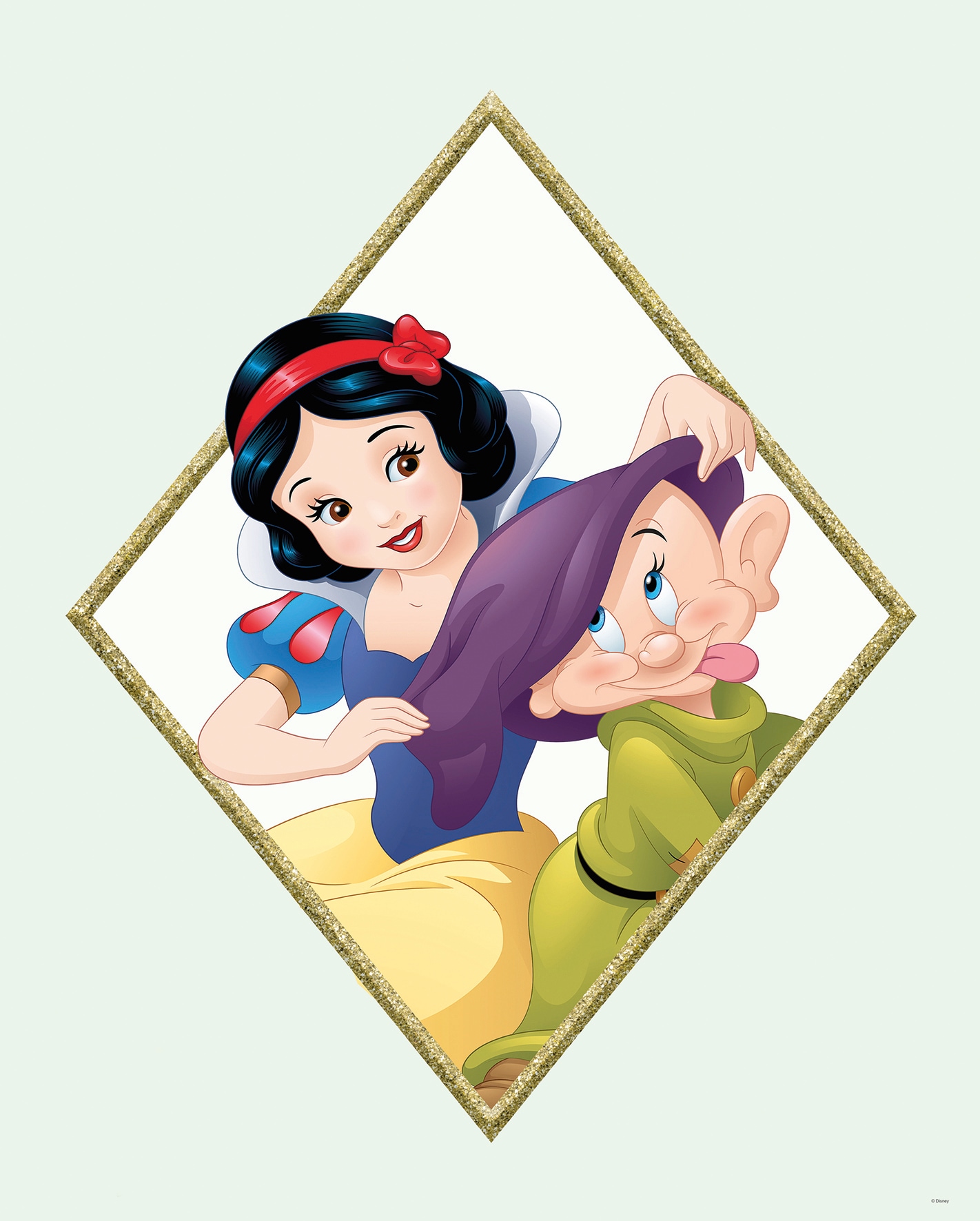 Image of Komar Bild "Snow White & Dopey" Disney 1 Stk. tlg. Wandbild zur Dekoration im Kinderzimmer - ohne Rahmen