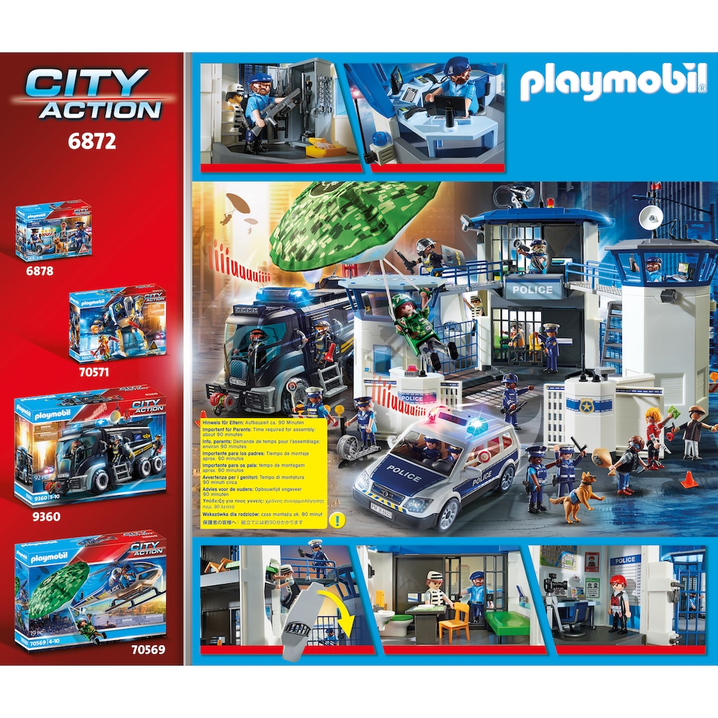 Playmobil® Konstruktions-Spielset »Polizei-Kommandozentrale mit Gefängnis (6872), City Action«, (256 St.), Made in Germany