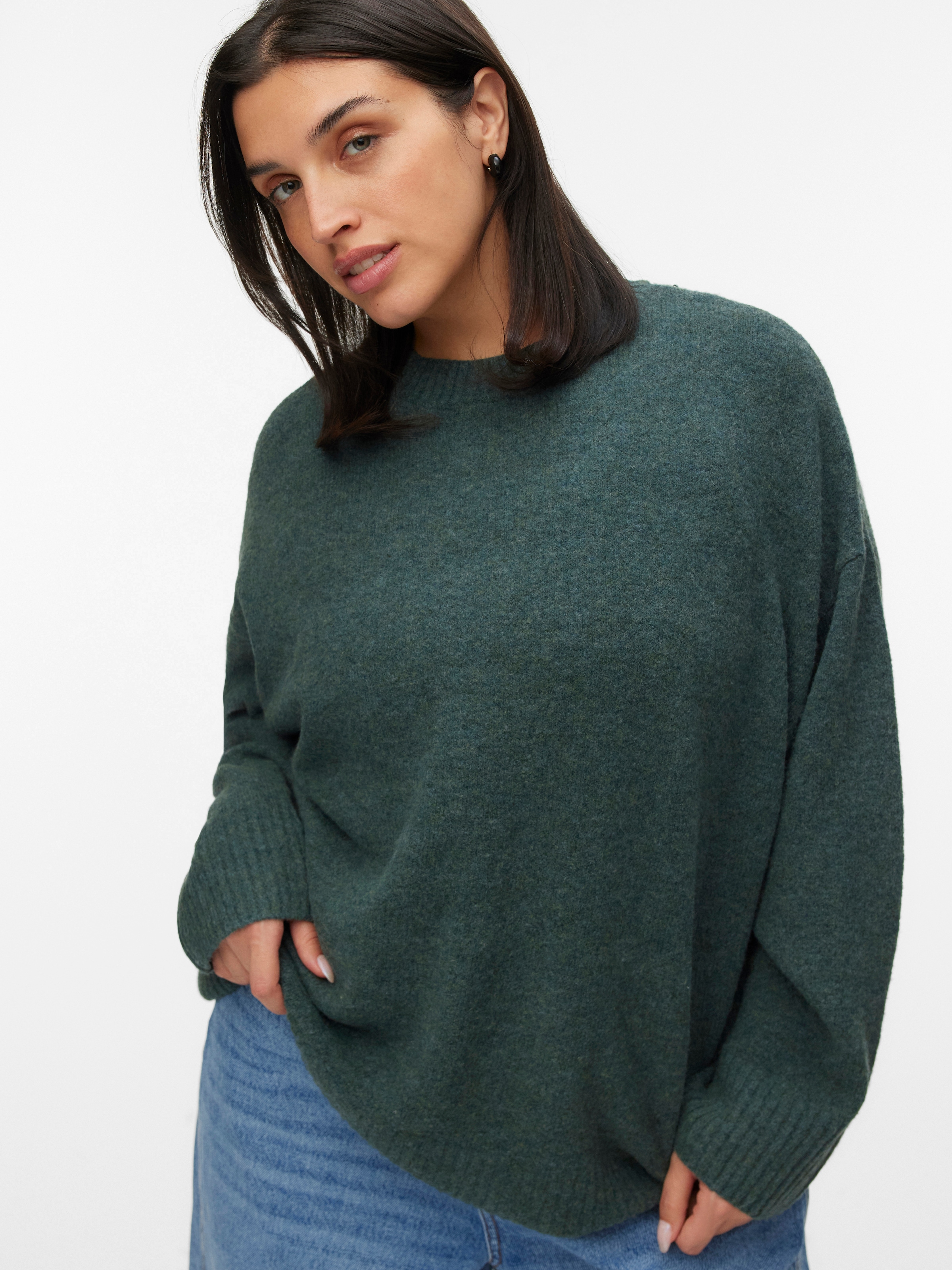 Image of Vero Moda Curve Strickpullover "VMCBOOM LS O-NECK PULLOVER GA NOOS CUR"