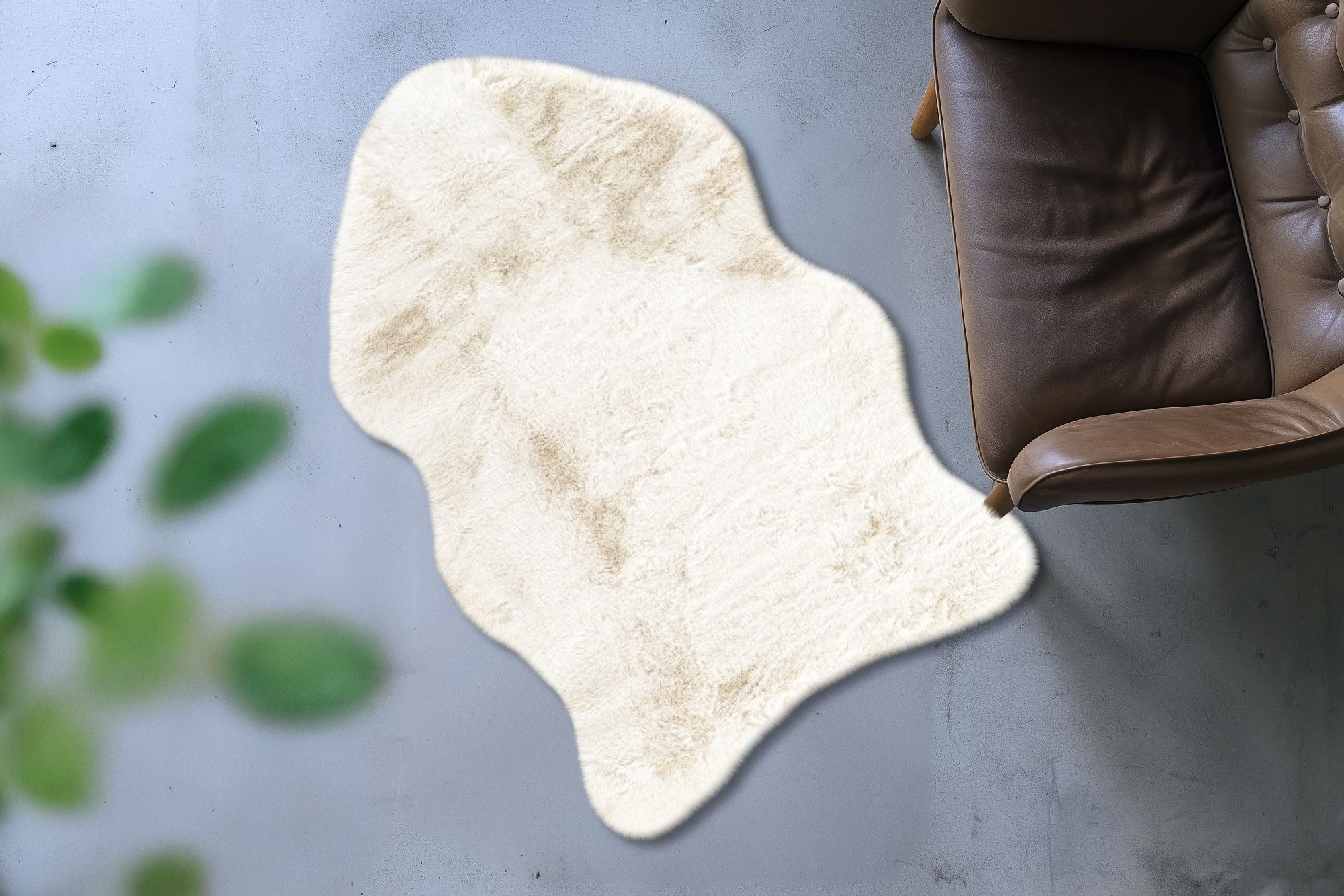 Kayoom Tapis à poils longs »Boundless 226« En forme de peau d'animal 40 mm Höhe Hochflor, Modernes Muster, Deko, Fussbodenheizungsgeeignet, Wohnzimmer