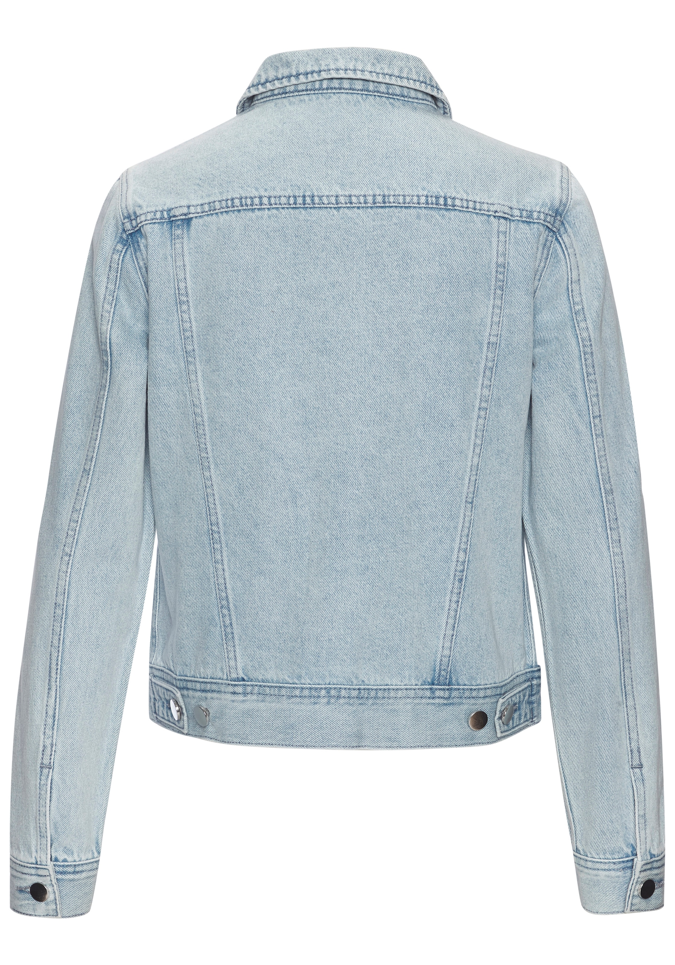 LASCANA Jeansjacke »mit zwei Pattentaschen und Riegeln am Saum« Denimjacke, kurze Übergangsjacke, Sommerjacke aus Denim