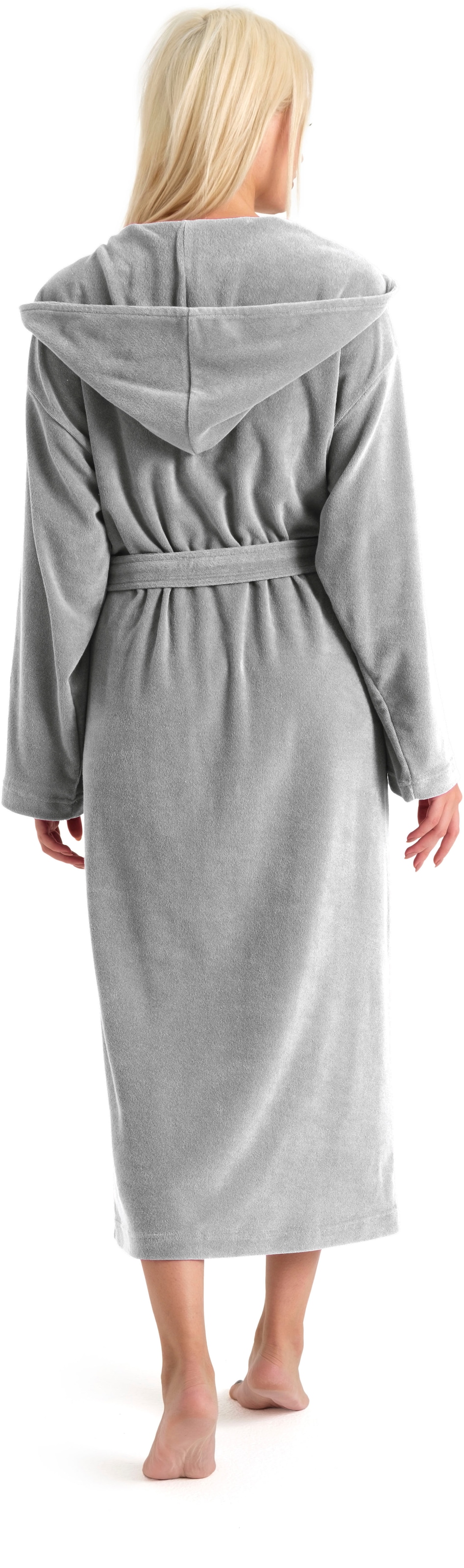 my home Peignoir de bain femme »Jule, ideal für Sauna & Spa, Hotelbademantel, Morgenmantel« 1 cuis tlg., einfarbiger Leichtfrottier-Bademantel, hoher Baumwollanteil, XS-4XL