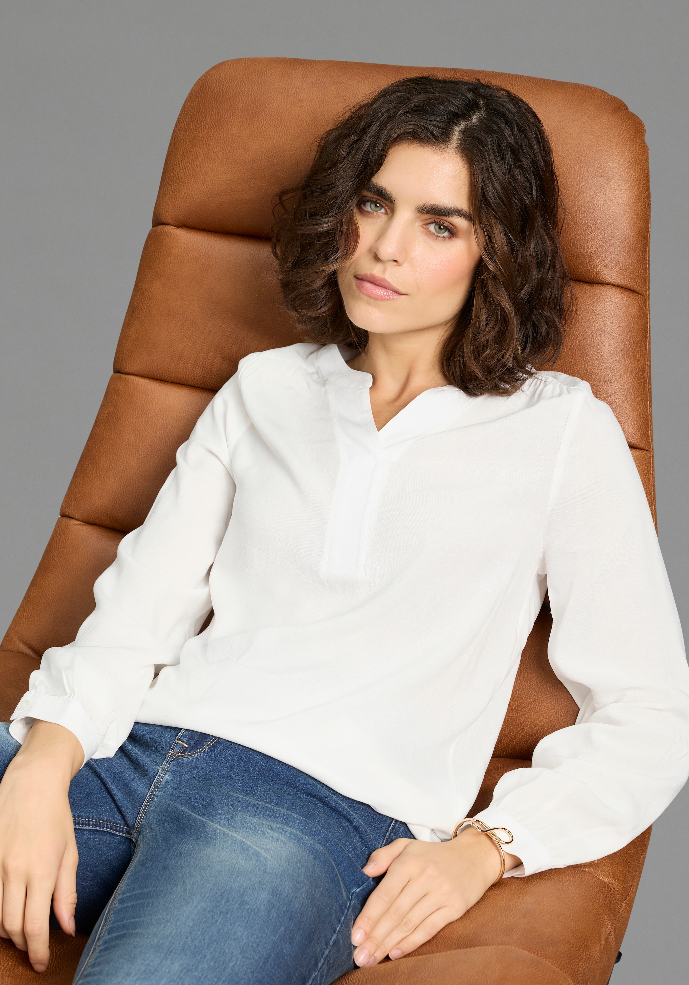 Image of Laura Scott Schlupfbluse für Casualmode und Streetwear, aus Viskose, unifarbene Optik