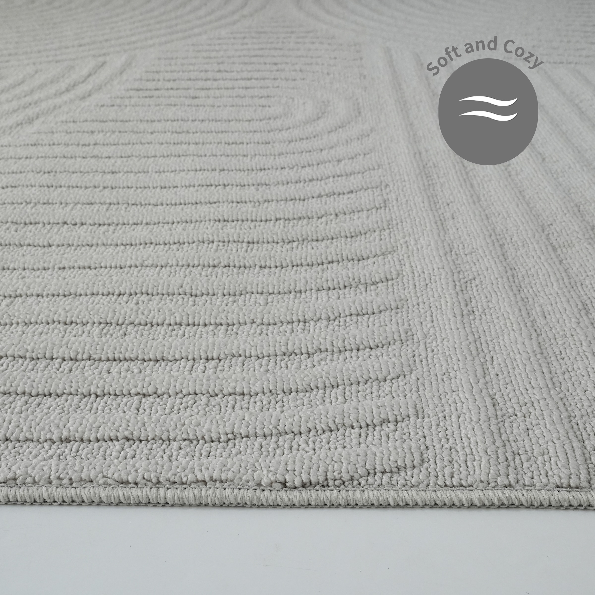 GOODproduct Tapis »Jola, In- und Outdoor geeignet, Hoch-Tief-Design, Scandi« Rectangulaire 9 mm Höhe structure haut-bas, zen, résistant aux intempéries et aux UV, balcon, camping