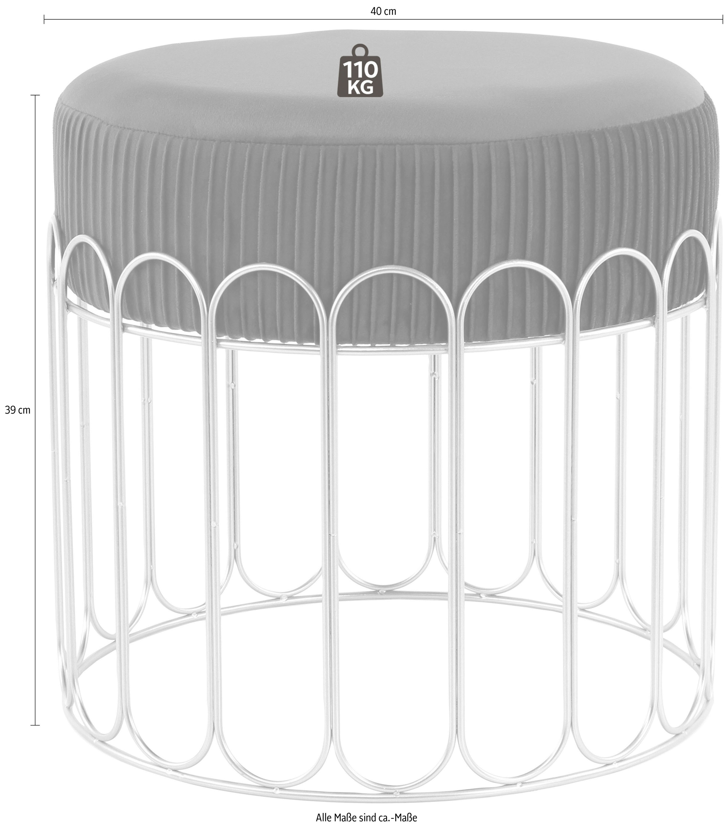 Kayoom Sitzhocker »Hocker Cleopatra 425, Design-Hocker Sitzfläche weich gepolstert« 1 Stk. tlg. samtweich, dekorativ, elegantes Design, edle Optik