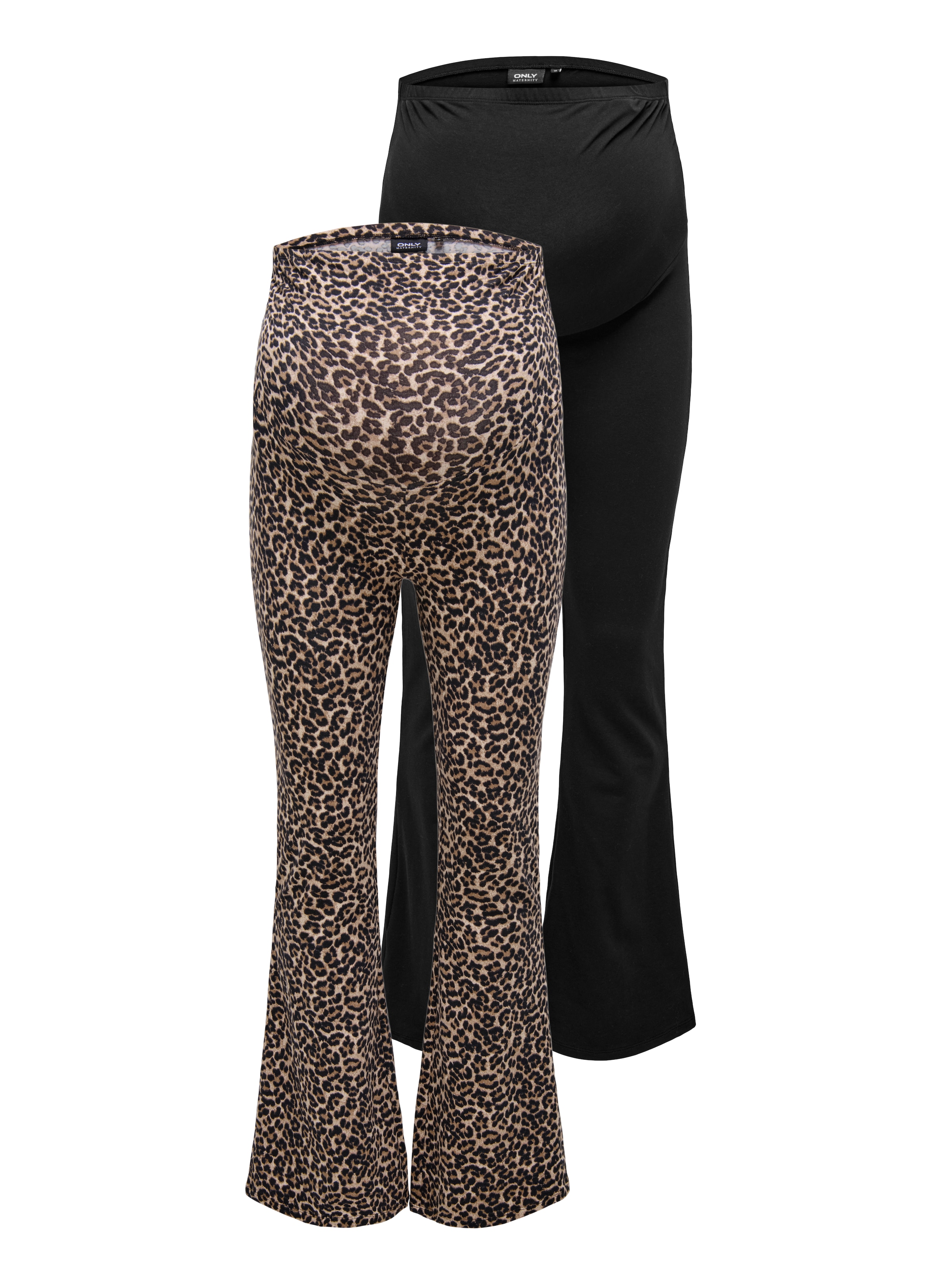 Image of ONLY MATERNITY Umstandsleggings "OLMLOVELY LEO FLARED PANT 2-PACK NOOS"