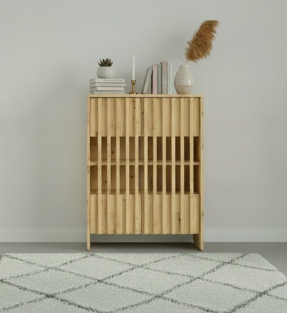 Home affaire Mehrzweckschrank »MURET, Schuhschrank, Weinregal, 4 Fächer und 2 Türen, Lamellenfronten« Masse B/T/H: 60/35,4/87 cm,  Schuhkommode mit viel Stauraum, Masse B/T/H: 60/35,4/87 cm