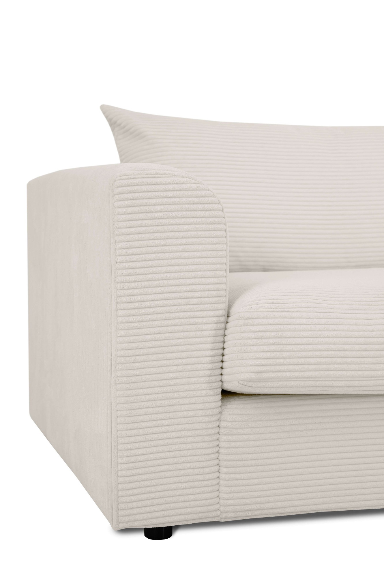 LeGer Home by Lena Gercke Ecksofa »Avelina«, (2 St.), Breite 297 cm, in Cord- und Chenille- Stoff, Rückenkissen mit Federn