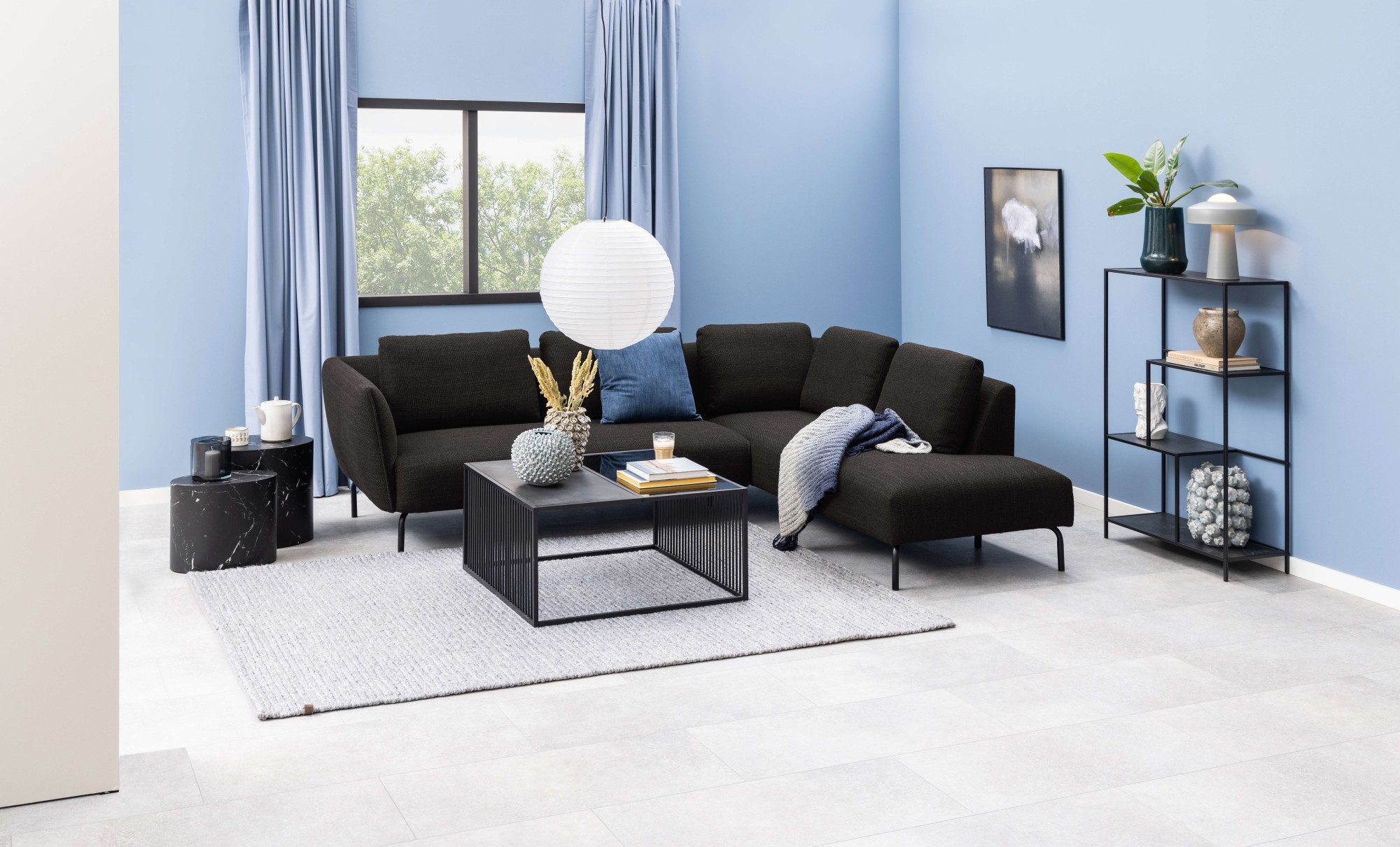 ACTONA GROUP Couchtisch »Strington, Marmoroptik schwarz - modern & stilvoll, pflegeleicht« Couchtisch, Beistelltisch, Kaffeetisch,  OTTOs Choice,  Glasplatte & Metallgestell, verschiedene  Formen