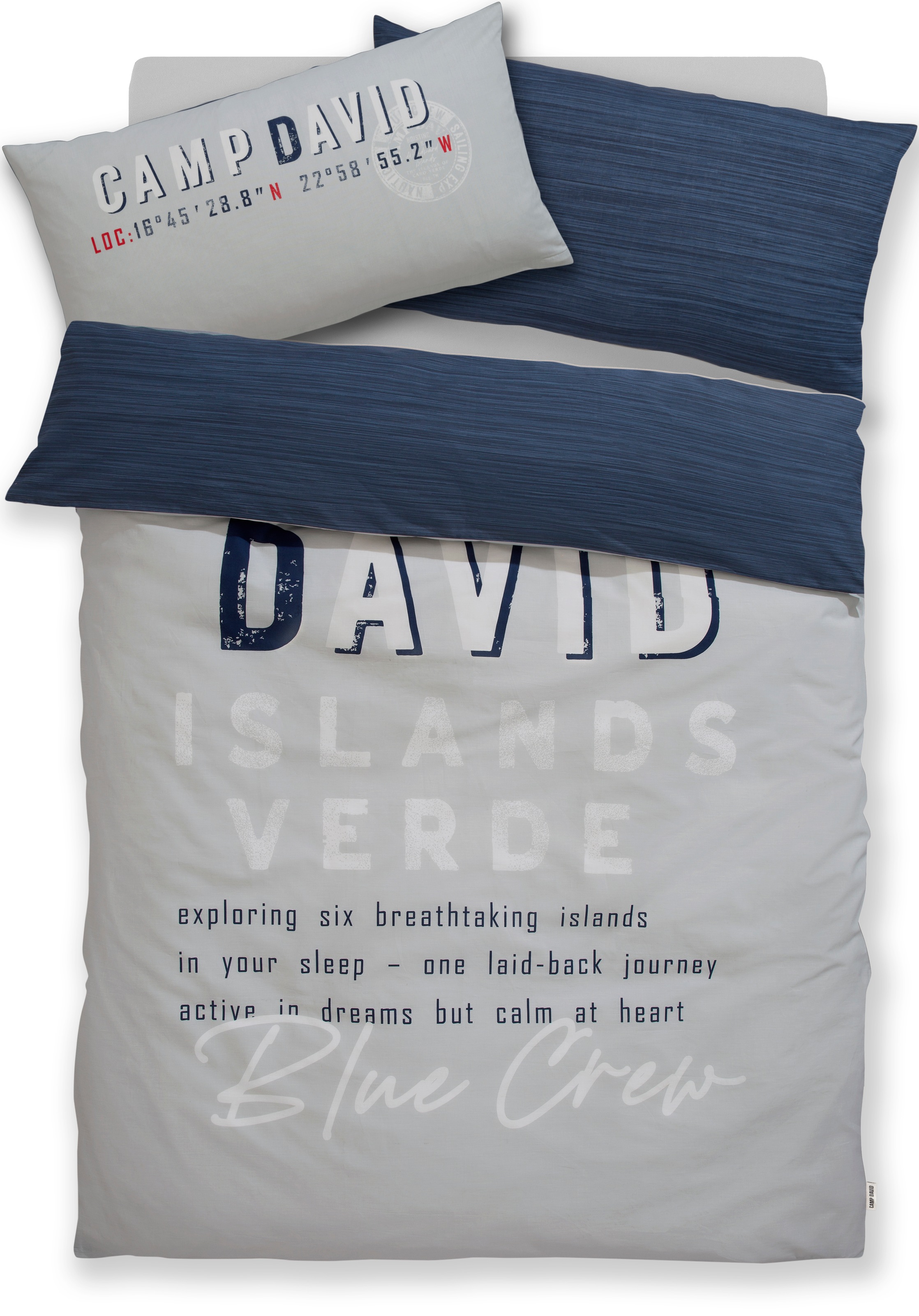 CAMP DAVID Wendebettwäsche "Jerre" 2 tlg. NEUHEIT Bettwäsche ab 135x200cm, mit Schriftzug