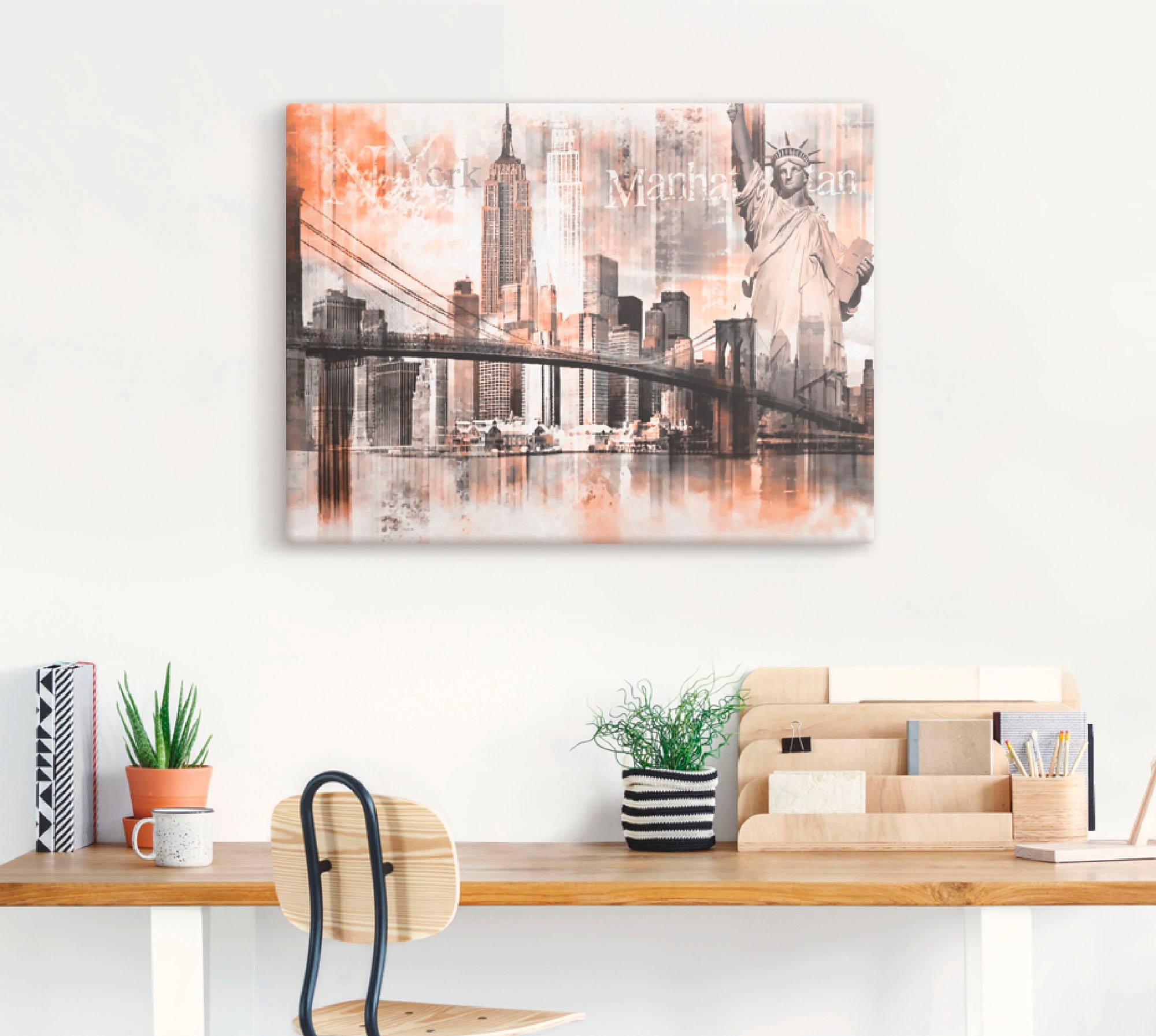 Artland Wandbild »New York Skyline Collage V«, Amerika, (1 St.), als Leinwandbild, Poster in verschied. Grössen
