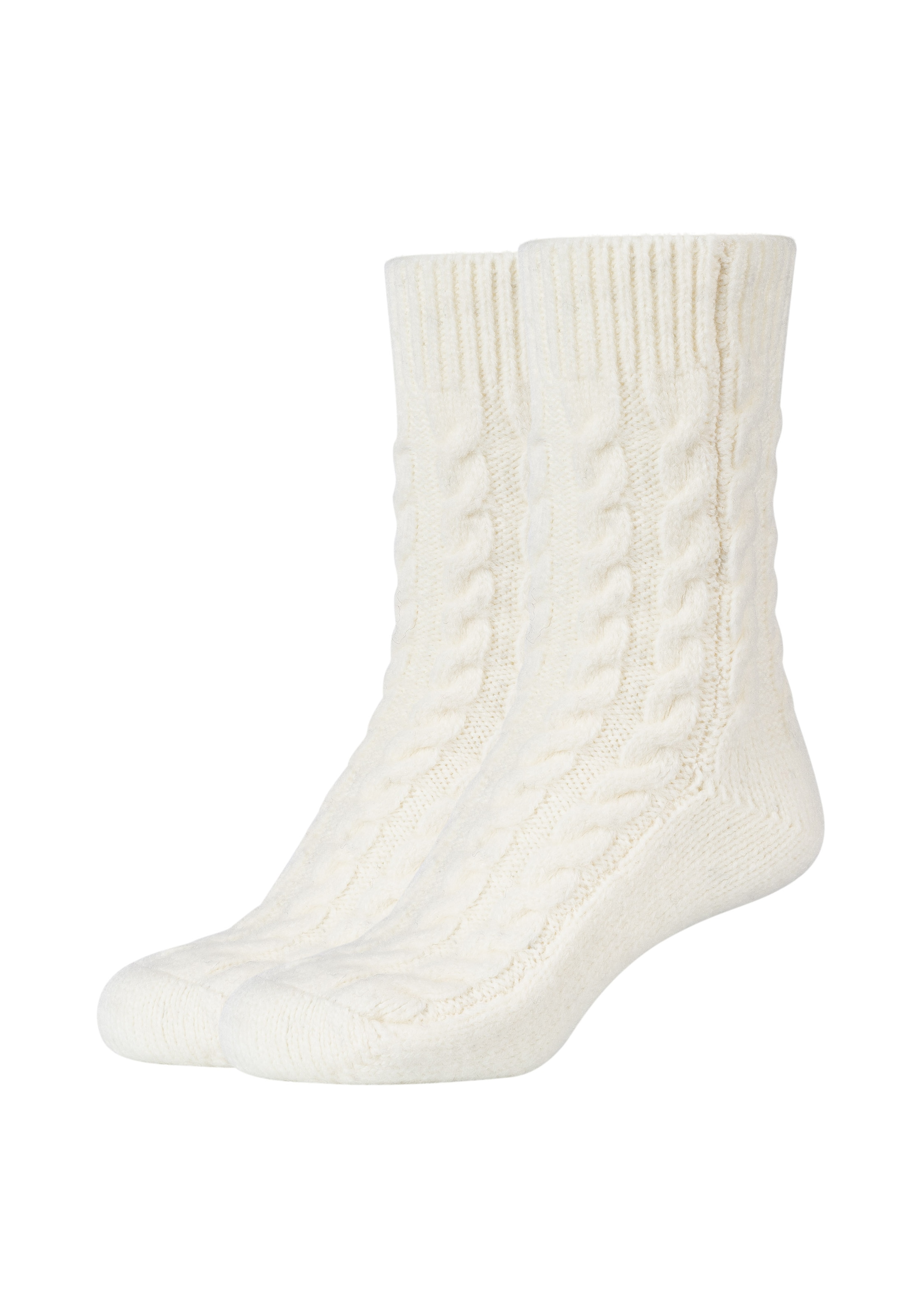 Camano Chaussettes »warm & cozy« 2 Paar, 2 cuis tlg. mit Zopfmuster, Rippenbündchen