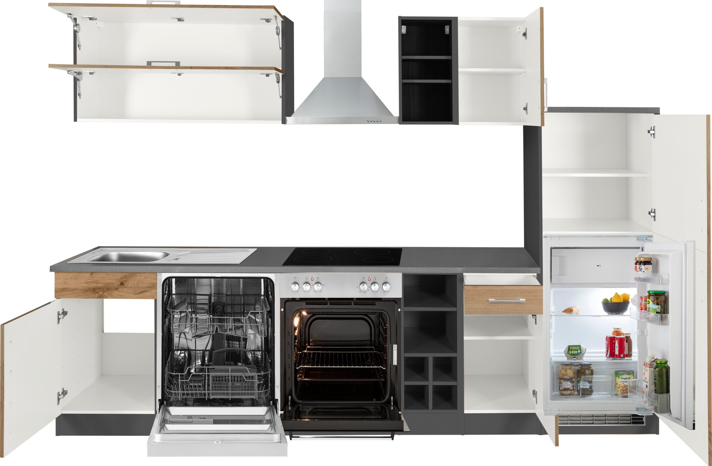 KOCHSTATION Kitchenette »KS-Colmar« sans appareils électriques, largeur 300 cm