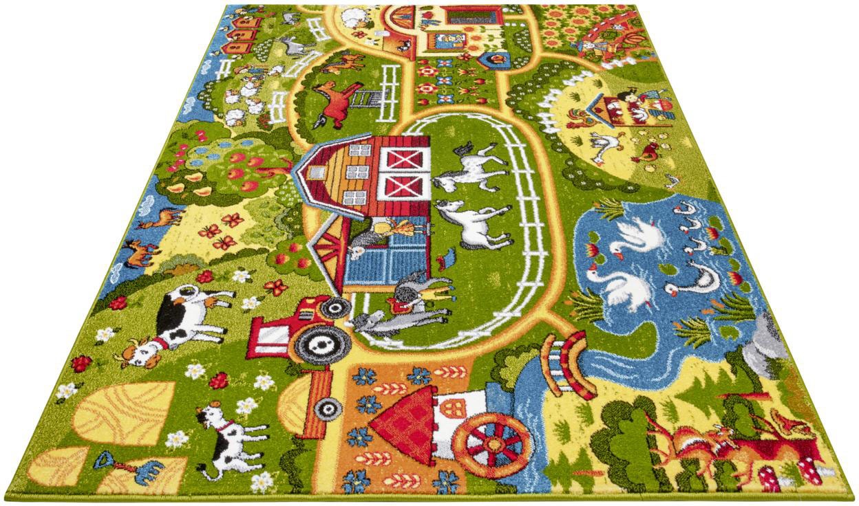 Image of HANSE Home Teppich »Farm Living«, rechteckig, 9 mm Höhe, Weicher Flor, Farbenfrohes Design, Kinderzimmer, Spielunterlage, Tiere, strapazierfähig, pflegeleicht bei Ackermann Versand Schweiz