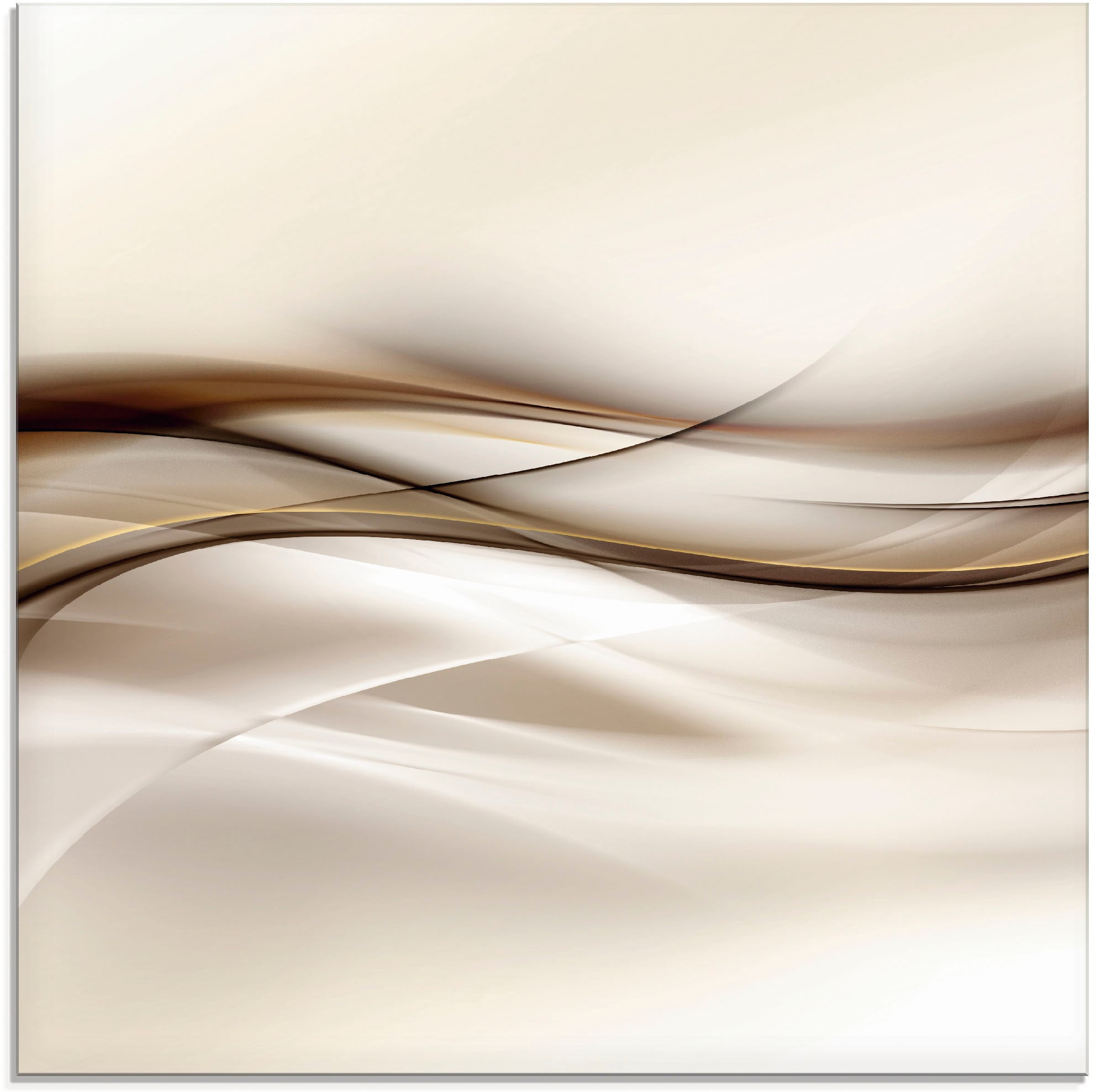 Image of Artland Glasbild "Braune abstrakte Welle" Muster 1 Stk. tlg. in verschiedenen Grössen