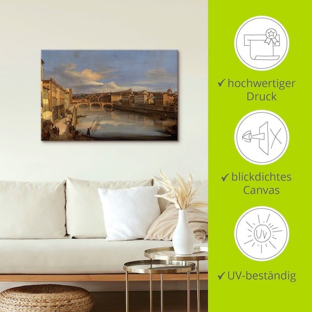 Artland Wandbild »Ein Blick auf den Arno«, Florenz, (1 St.), als Alubild,  Leinwandbild, Wandaufkleber oder Poster in versch. Grössen kaufen