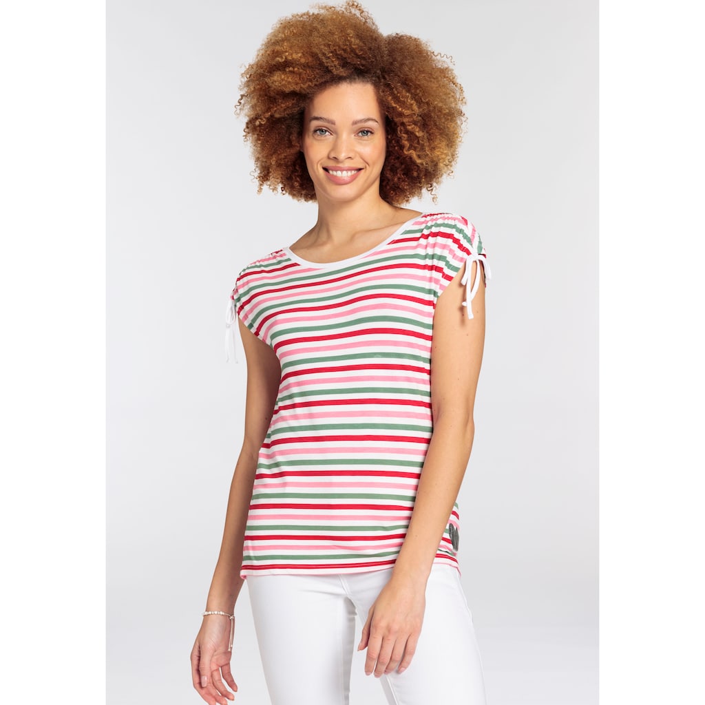 Boysen's Rundhalsshirt, im sommerlichen Streifen-Design mit Herz-Applikation - NEUE KOLLEKTION
