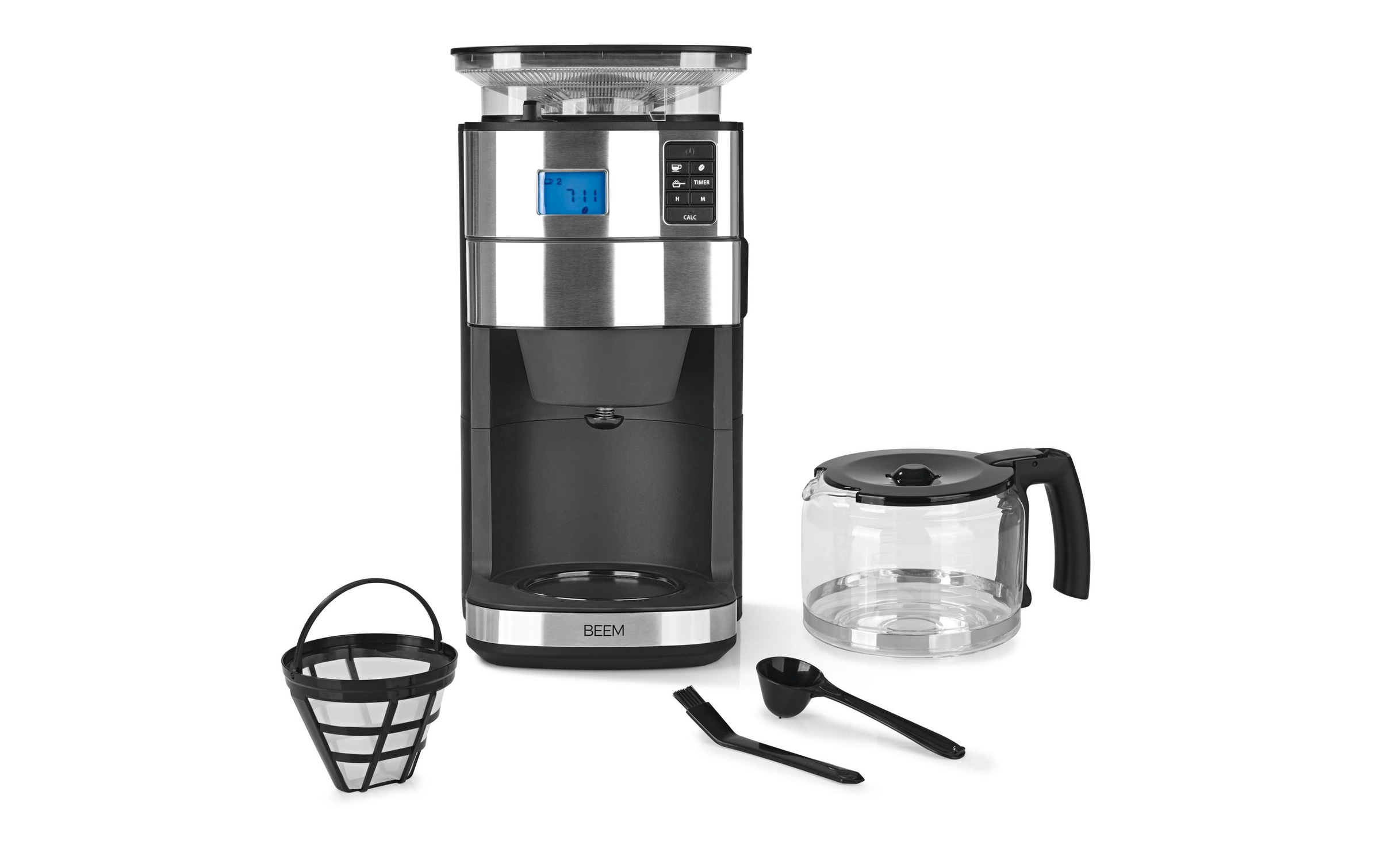 BEEM Filterkaffeemaschine »BEEM Filterkaffeemaschine Fresh-Aro«, Permanentfilter, Digital-Display, Timer, Verstellbarer Mahlgrad, Warmhaltefunktion