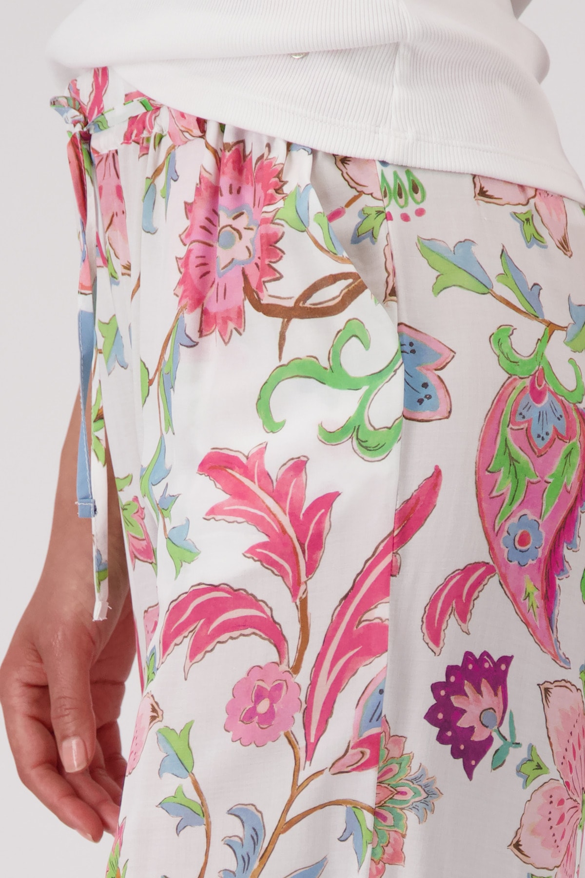 Monari Pantalon palazzo »Hose Pia reg. Blumendruck«  coupe régulière avec motif floral