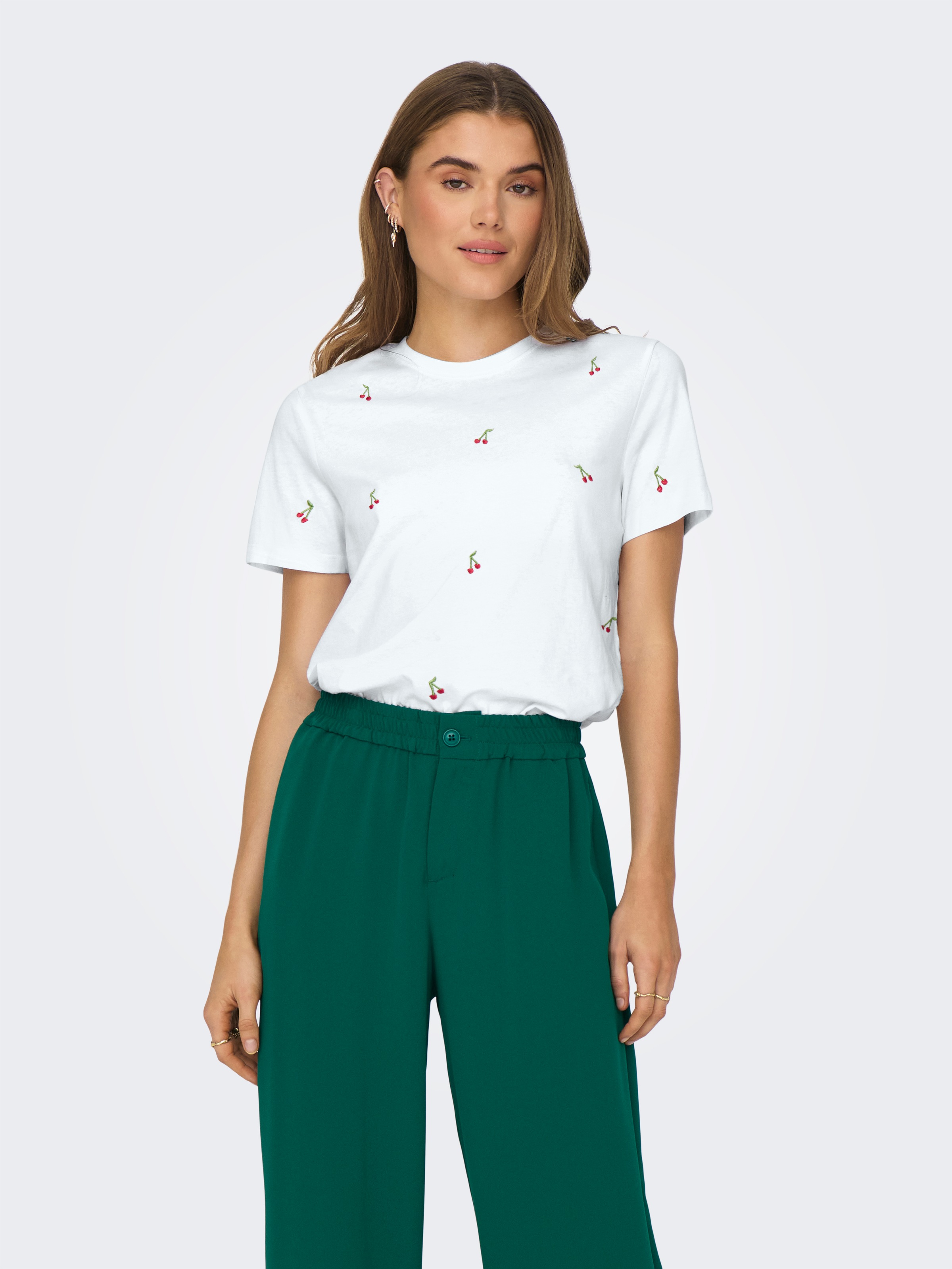 Image of ONLY Kurzarmshirt "ONLKETTY LIFE S/S O-NECK TOP JRS NOOS" Baumwolle, regular fit, Kurzarm, Rundhals