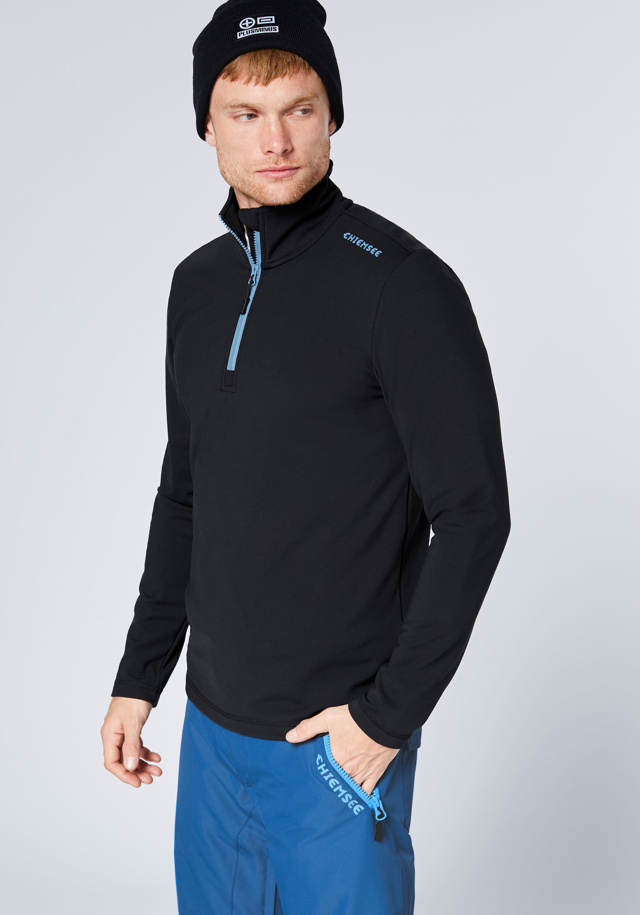 Image of Chiemsee Strickfleece-Pullover aus Strickfleece, hochschliessender Kragen, sportlicher Logodruck