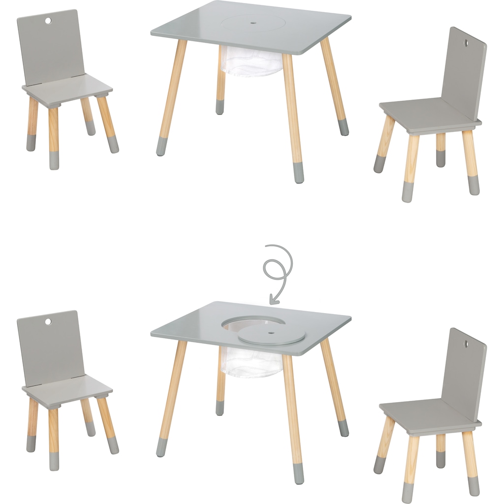 roba® Kindersitzgruppe »Sitzgruppe mit Aufbewahrungsnetz, grau«