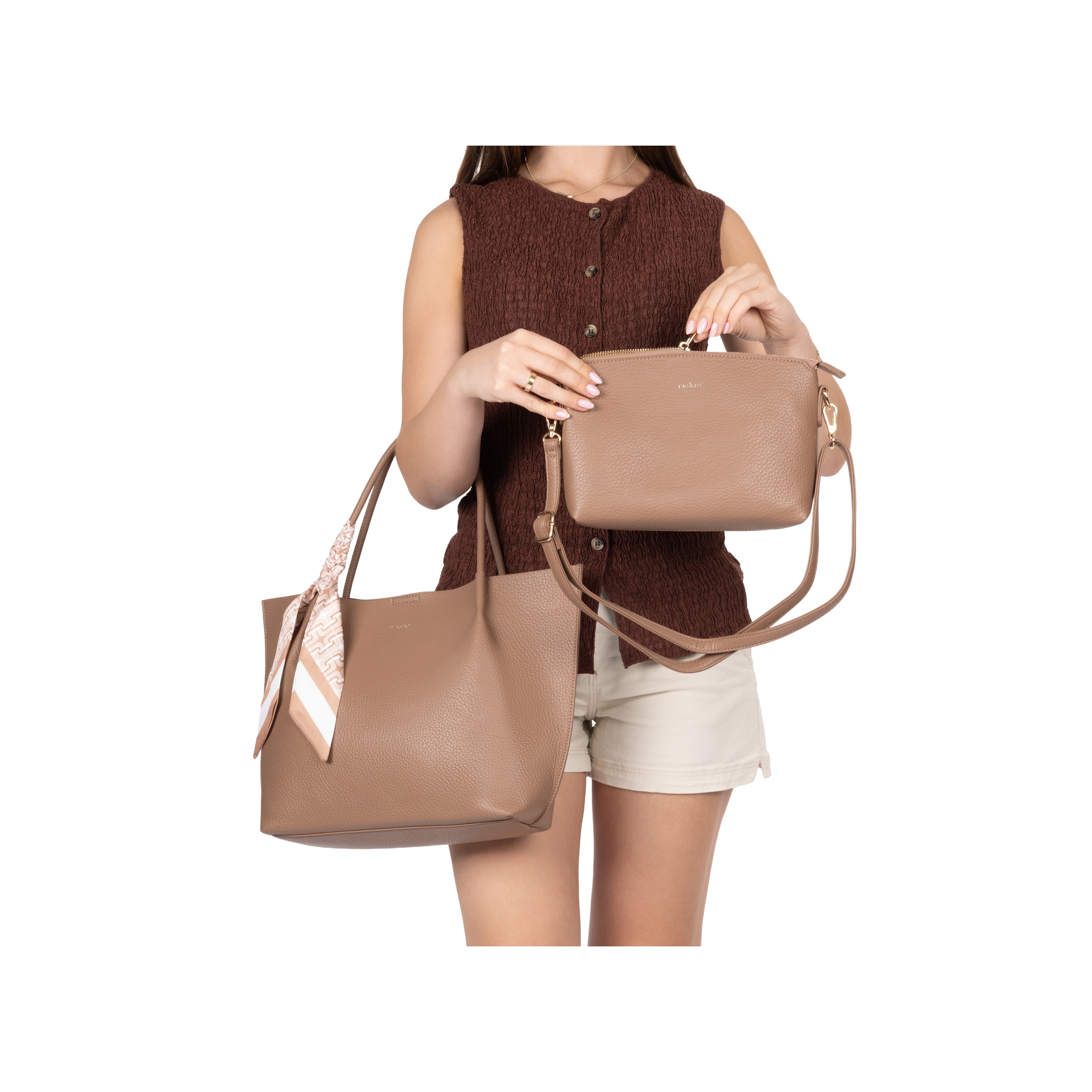 Rieker Shopper Set 2 pièces : shopper et poche intérieure avec bandoulière amovible