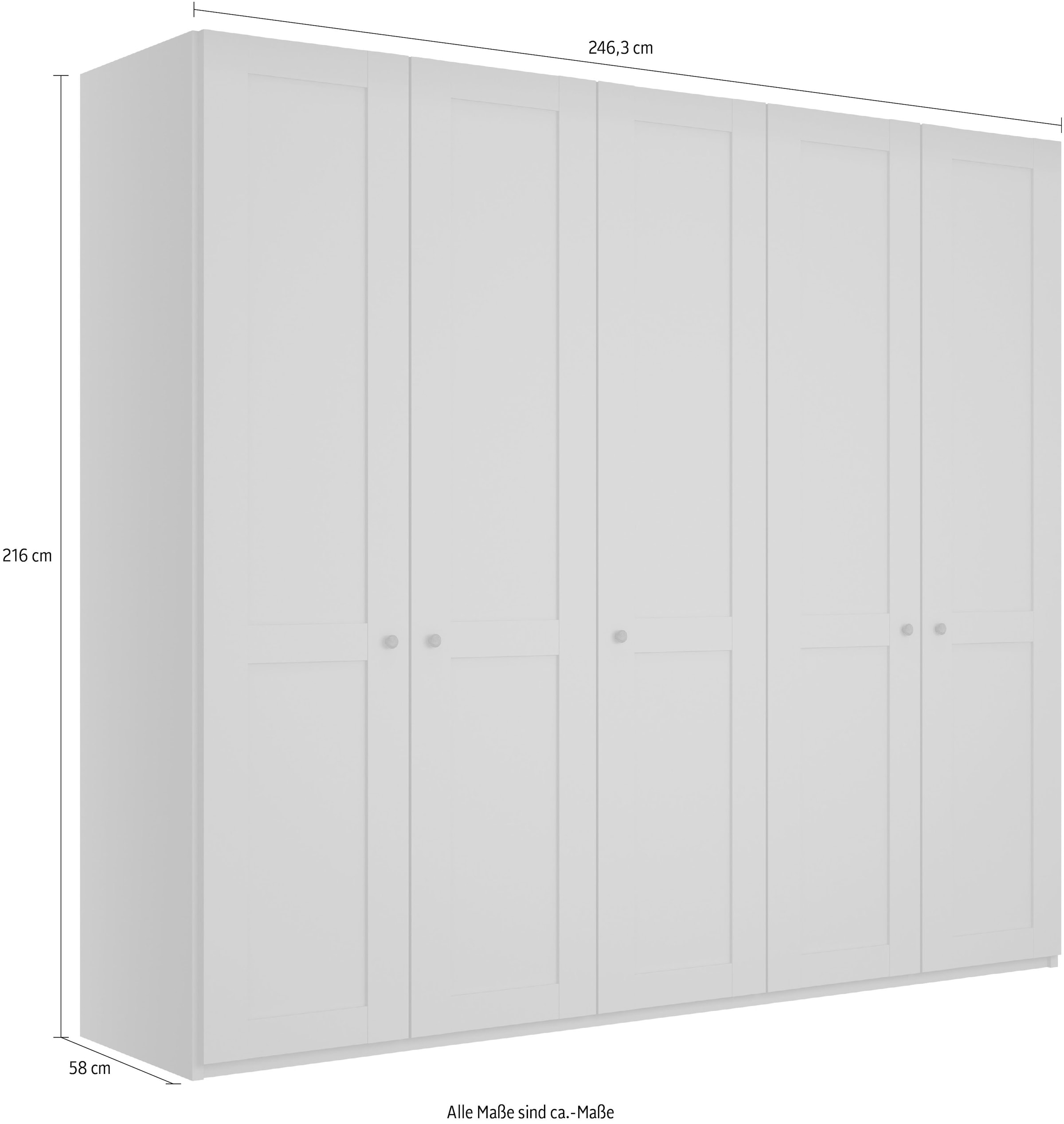 WIEMANN Drehtürenschrank »Göteborg, Kleiderschrank, Schrank, Wäscheschrank«, (4 Breiten, 2 Höhen 216/236 cm auswählbar, MADE IN GERMANY), inkl. Türendämpfung, langlebige Qualität, viel Stauraum