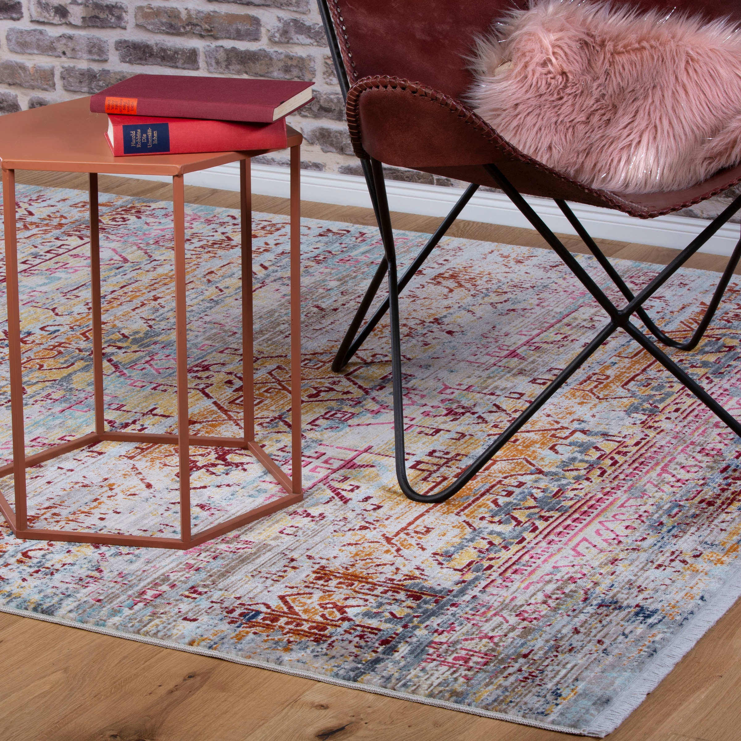 Obsession Teppich »My Inca 356« rechteckig 6 mm Höhe Kurzflor, modernes Design, mit Fransen