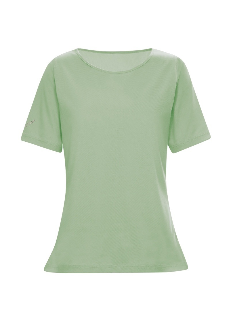 Trigema T-Shirt »TRIGEMA T-Shirt DELUXE Baumwolle mit Kristallsteinen«, (1 tlg.)