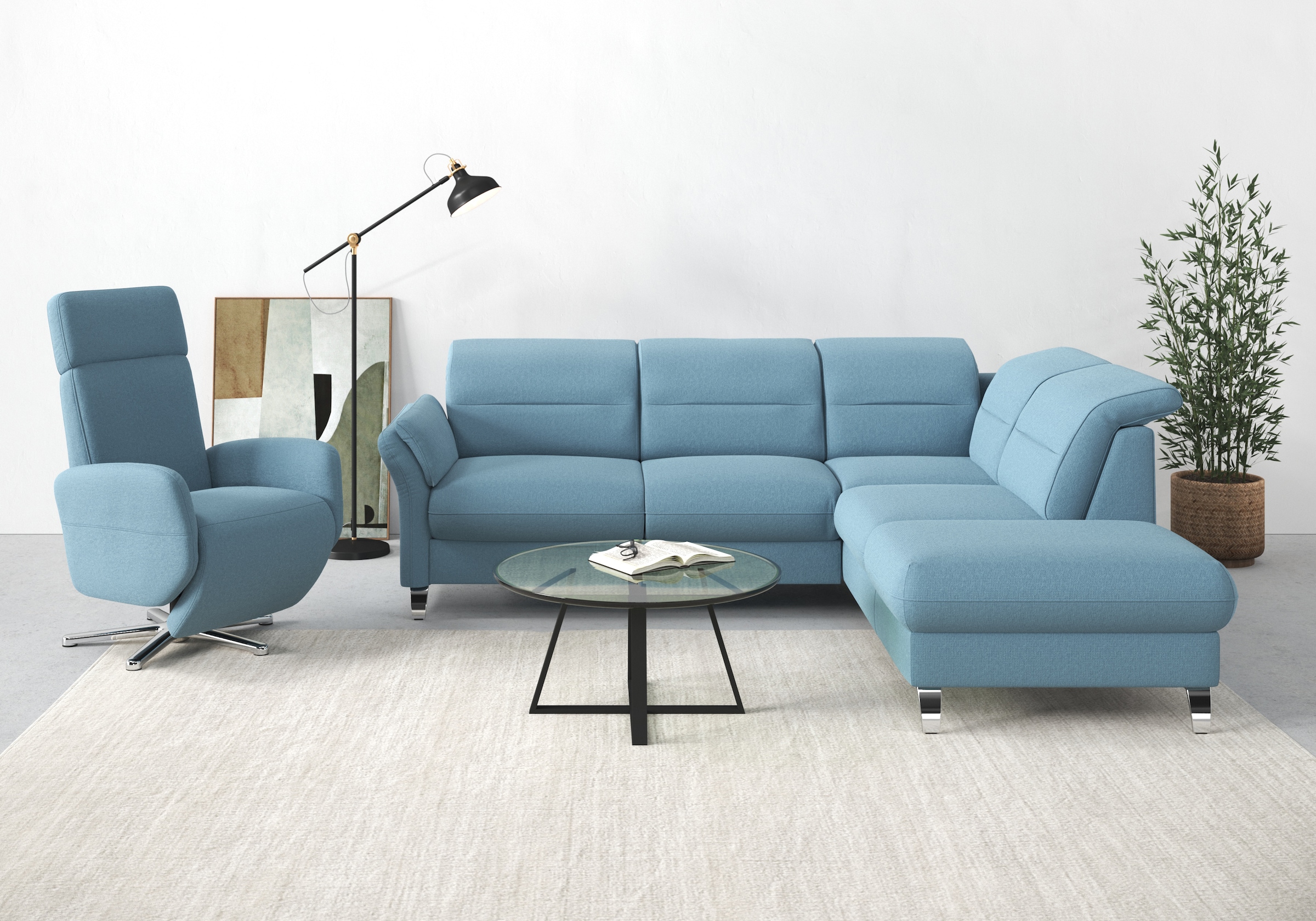 Image of sit&more Ecksofa "Grenoble L-Form mit Federkern" wahlweise mit Bettfunktion, Bettkasten, Arm- und Kopfteilverstellung