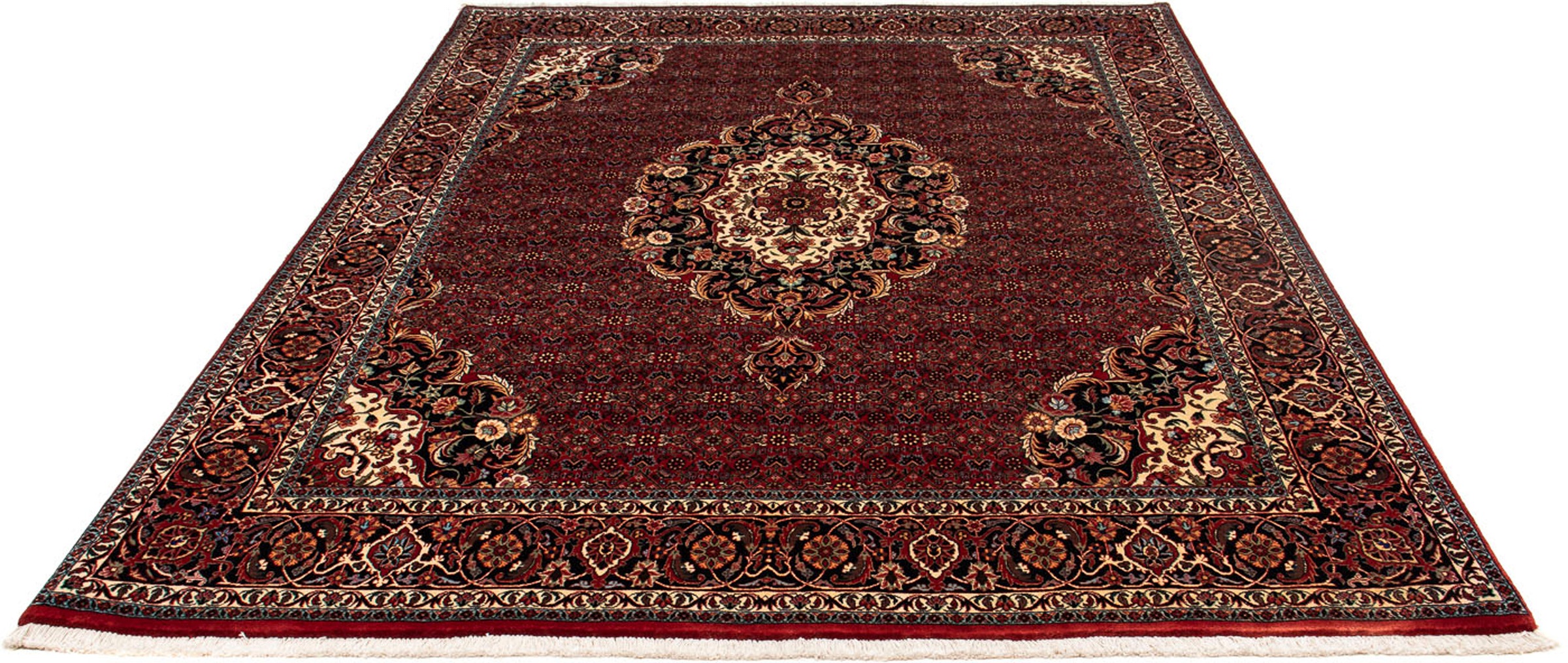 Image of morgenland Orientteppich »Perser - Bidjar - 257 x 203 cm - dunkelrot«, rechteckig, 15 mm Höhe, Wohnzimmer, Handgeknüpft, Einzelstück mit Zertifikat bei Ackermann Versand Schweiz