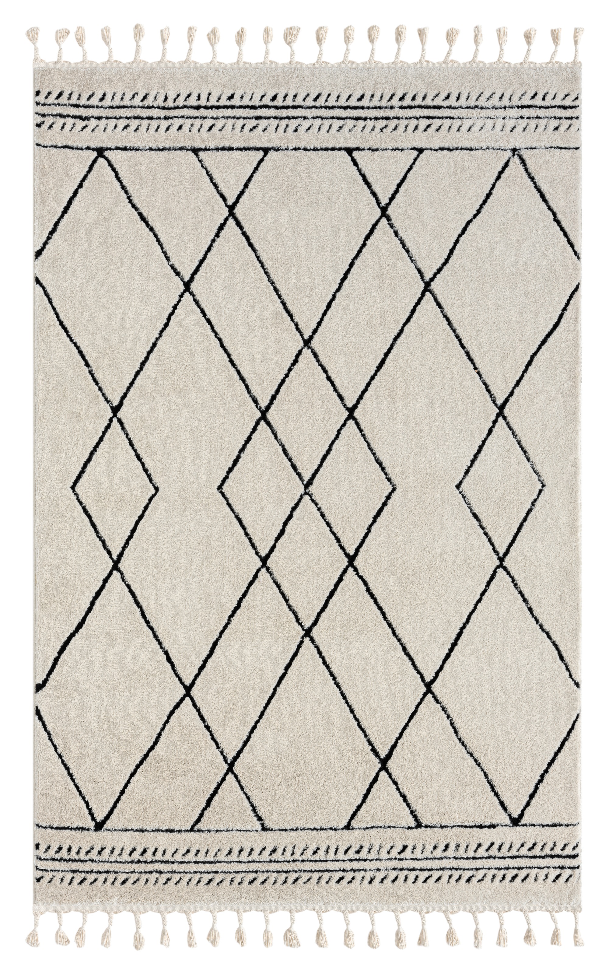 Myflair Möbel & Accessoires Hochflor-Teppich »Moroccan Design Lagerräumung«, rechteckig, 24 mm Höhe, modern, marokkanisches Design, Rauten Muster, weich durch Hochflor