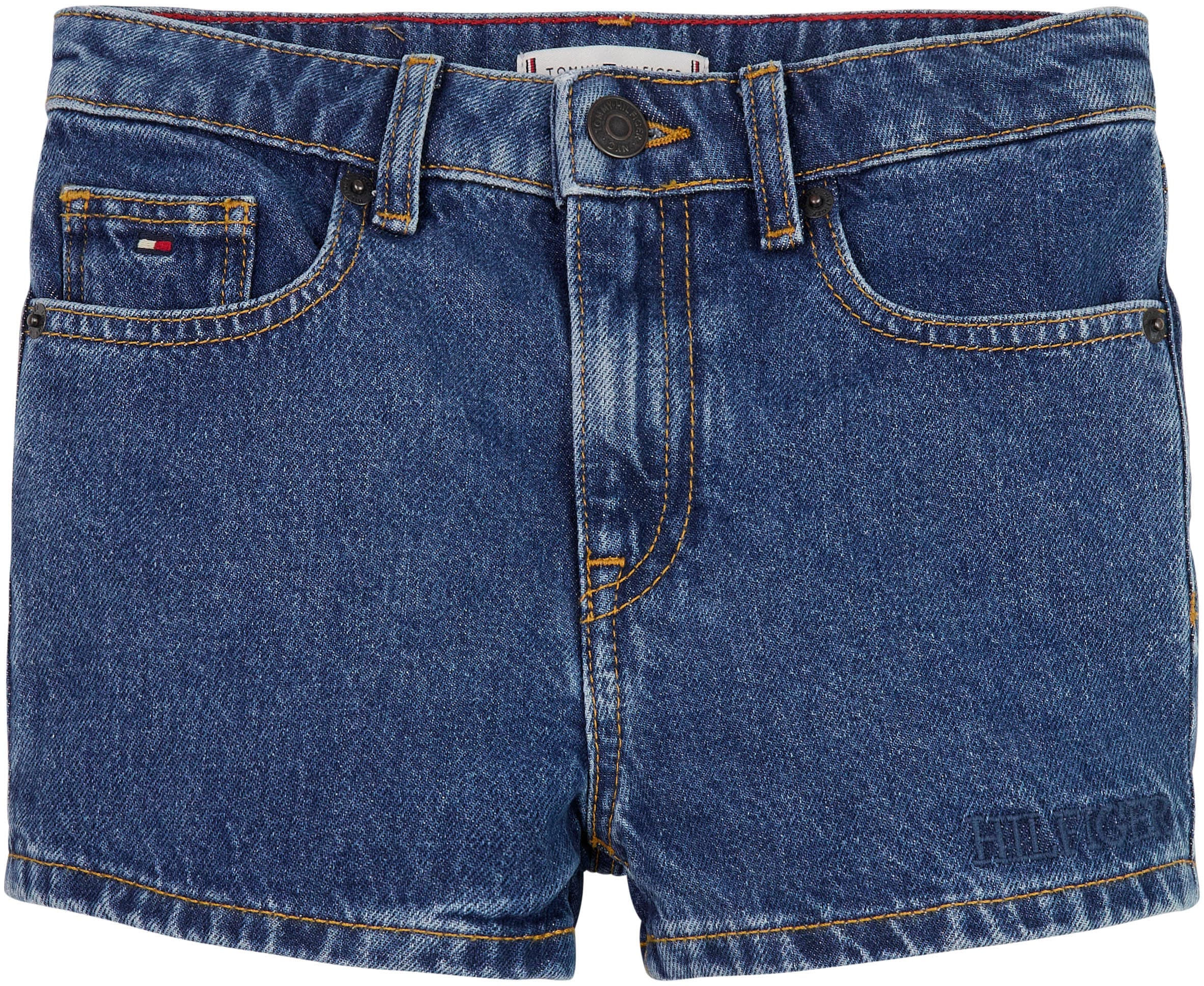Tommy Hilfiger Shorts »GIRLFRIEND MID BLUE SHORTS«, mit Tommy Hilfger Logo-Badge