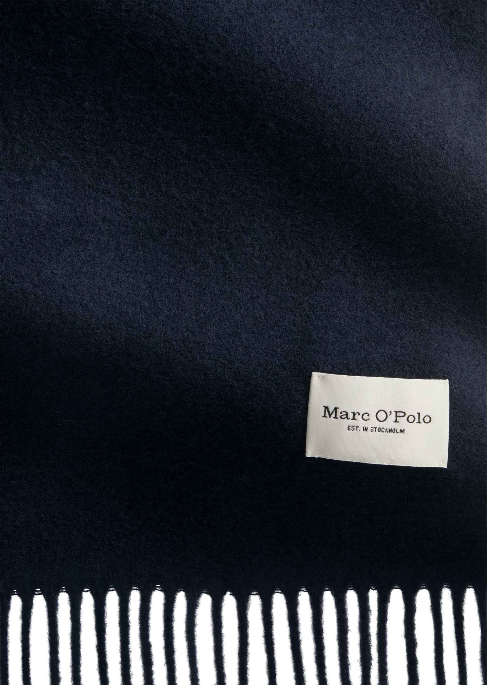 Marc O'Polo Écharpe en laine en laine avec longues franges