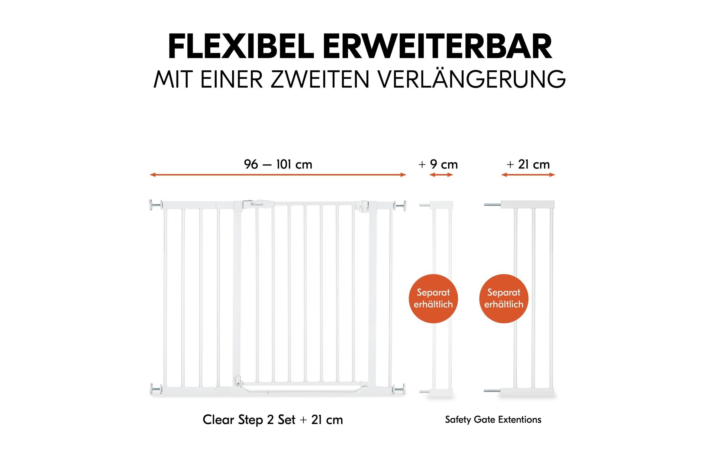 Hauck Türschutzgitter »Clear Step 2 21 cm Weiss«