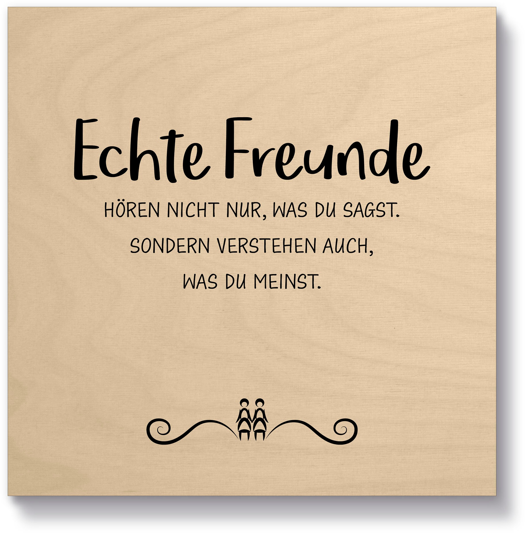 Image of Artland Holzbild »Echte Freunde«, Sprüche & Texte, (1 St.) bei Ackermann Versand Schweiz